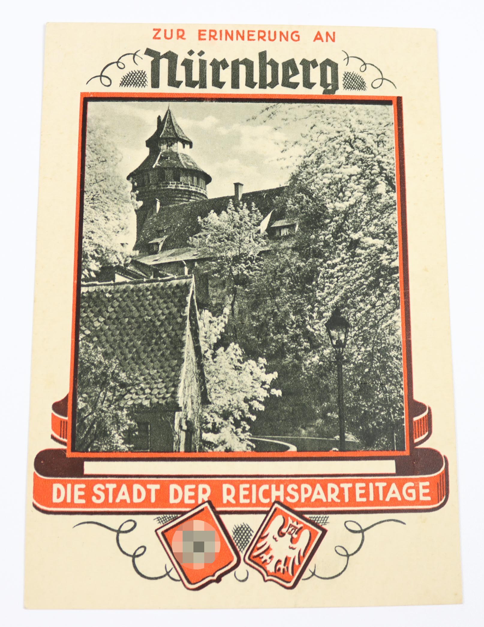 Propaganda Postkarte "Zur Erinnerung an Nürnberg - Die Stadt der Reichsparteitage"