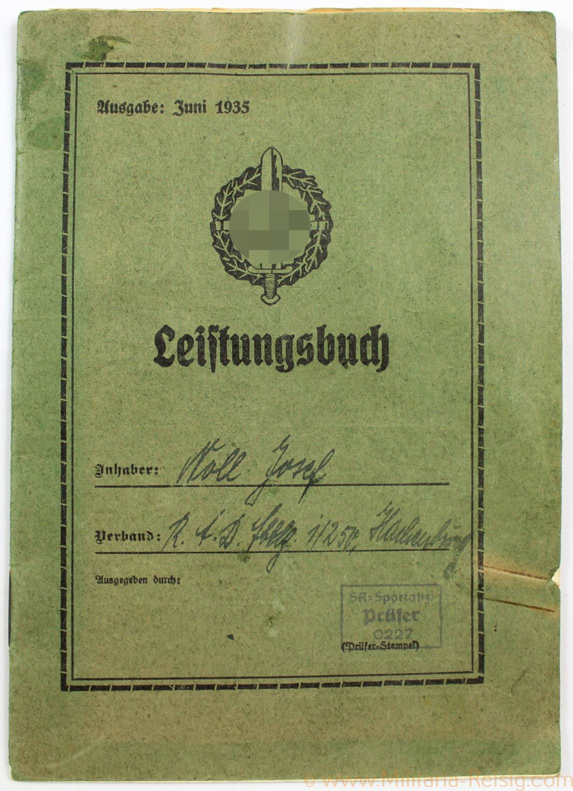 SA Leistungsbuch - Ausgabe Juni 1935