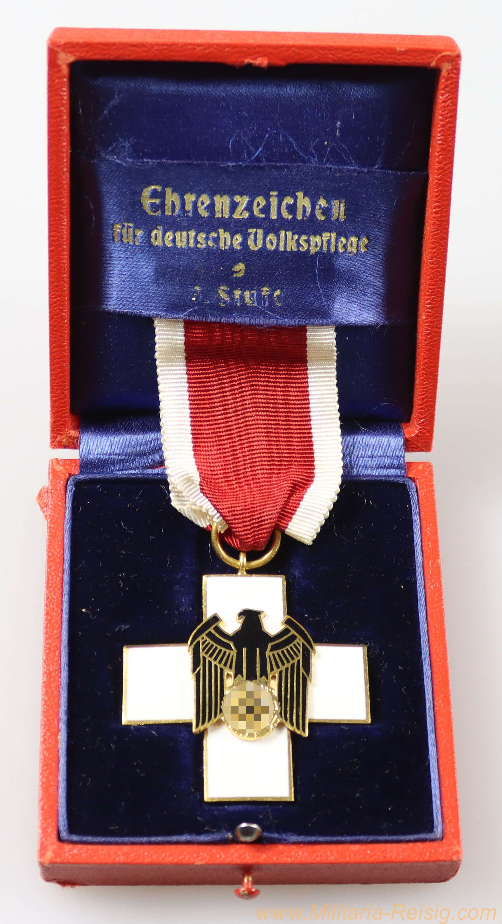 Ehrenzeichen für deutsche Volkspflege 3.Stufe im Etui, Hersteller Godet & Co., Berlin