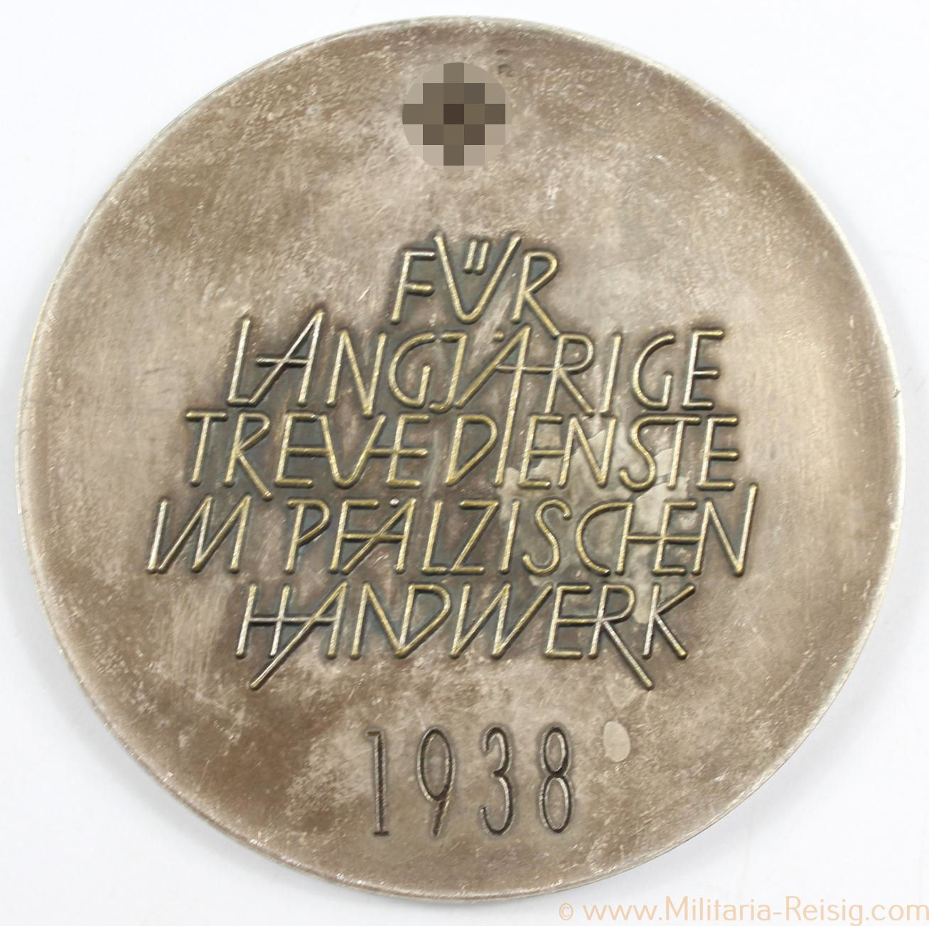 Medaille für langjährige Treue Dienste im pfälzischen Handwerk 1938