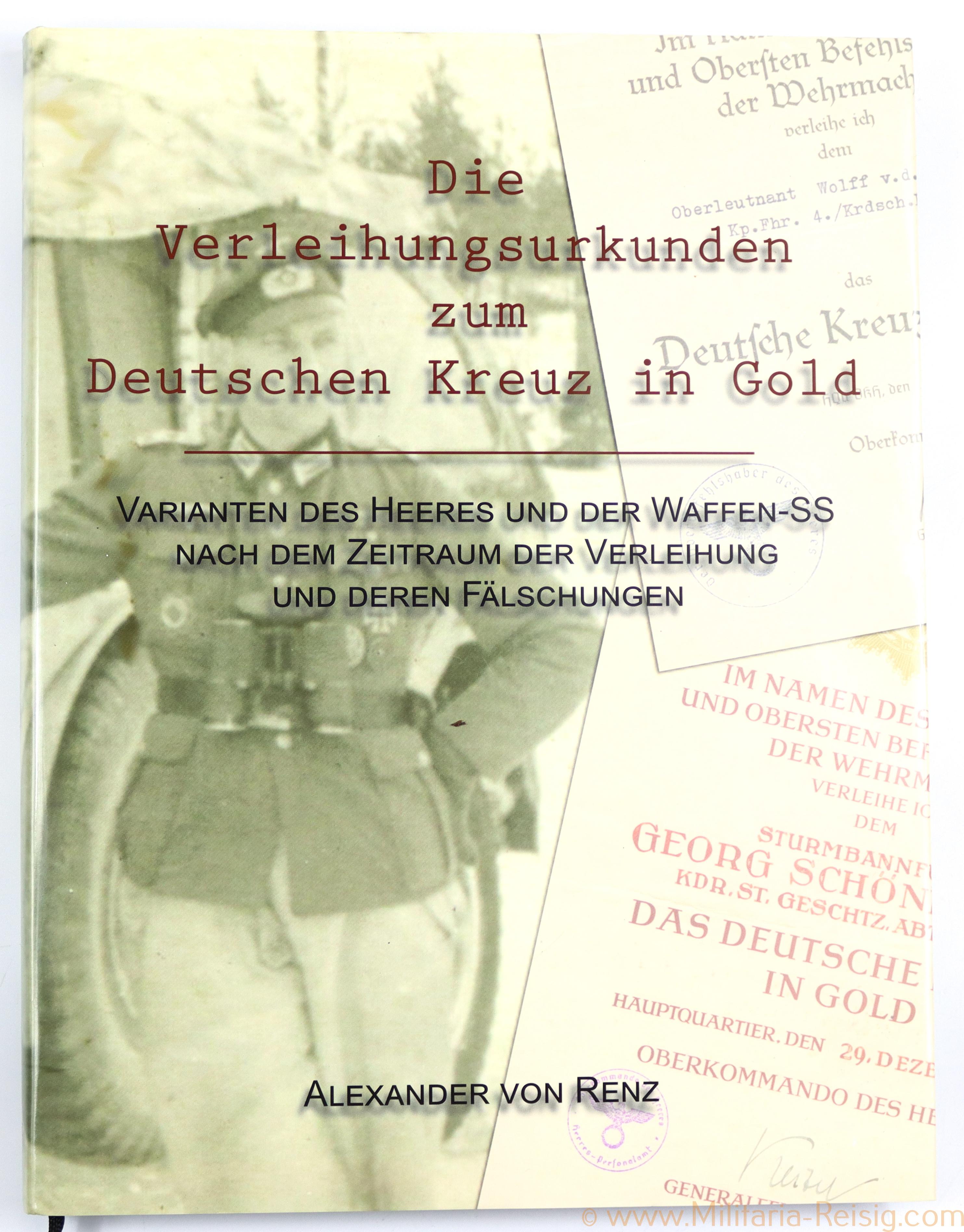 Fachbuch - "Die Verleihungsurkunden zum Deutschen Kreuz in Gold"