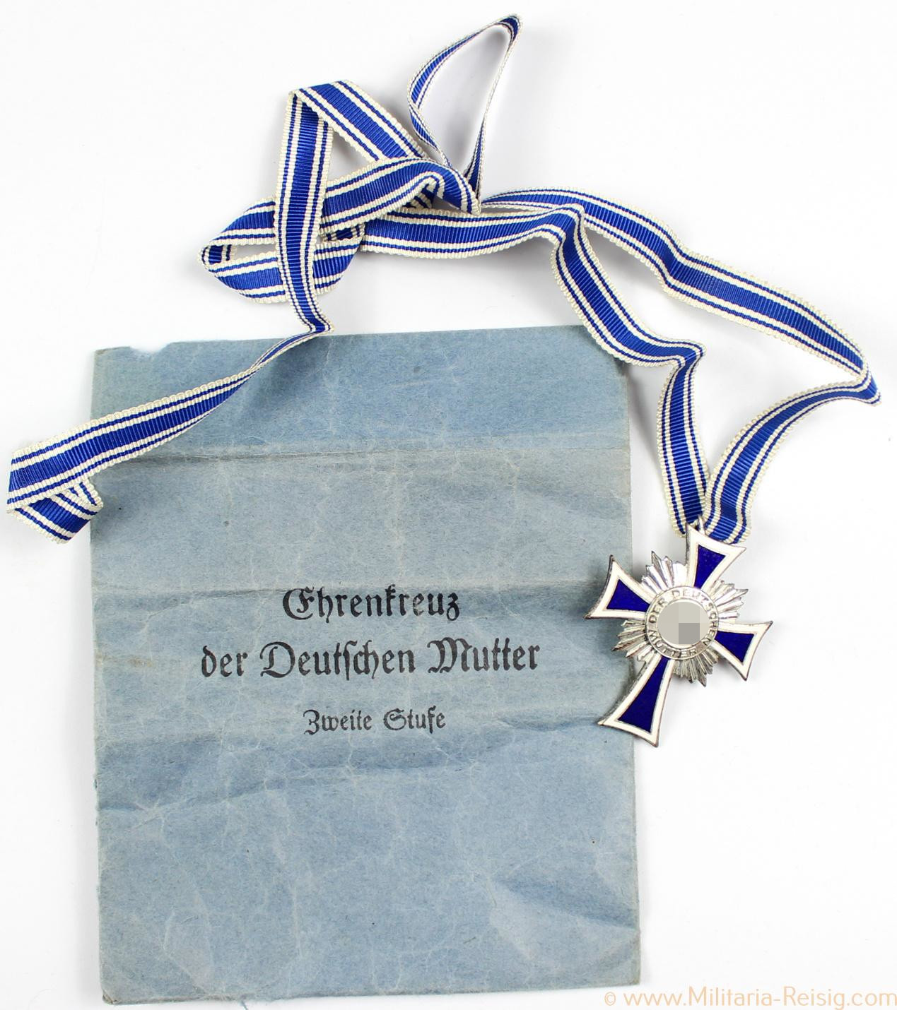 Mutterkreuz in Silber mit Verleihungstüte, Herst. Wilhelm Hobacher, Wien