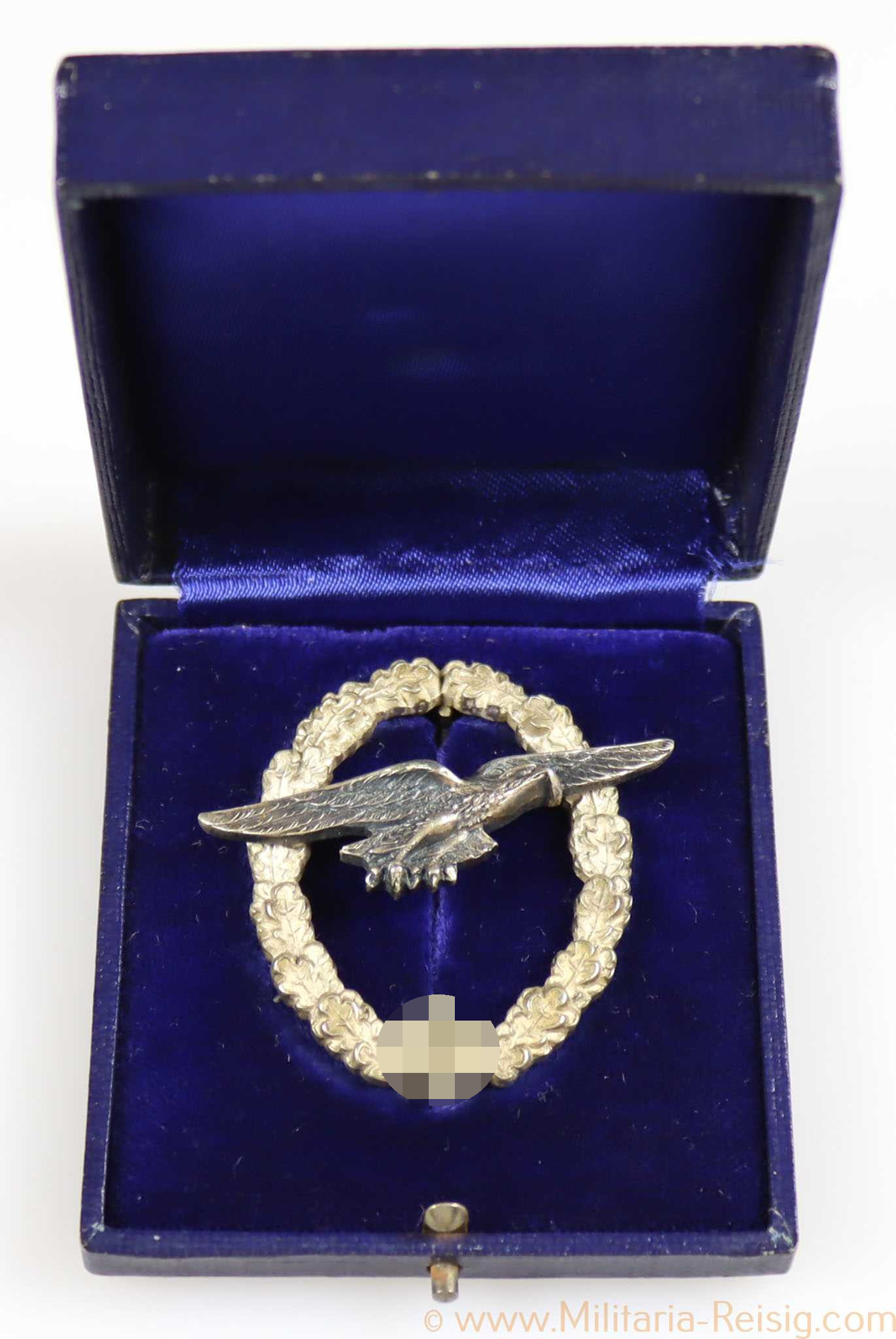 Segelflugzeugführerabzeichen der Luftwaffe im Etui, Hersteller C.E. Juncker, Berlin