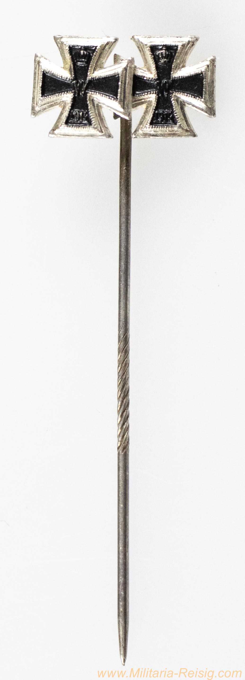 Anstecknadel 2x Eisernes Kreuz 1914, Hersteller L/18