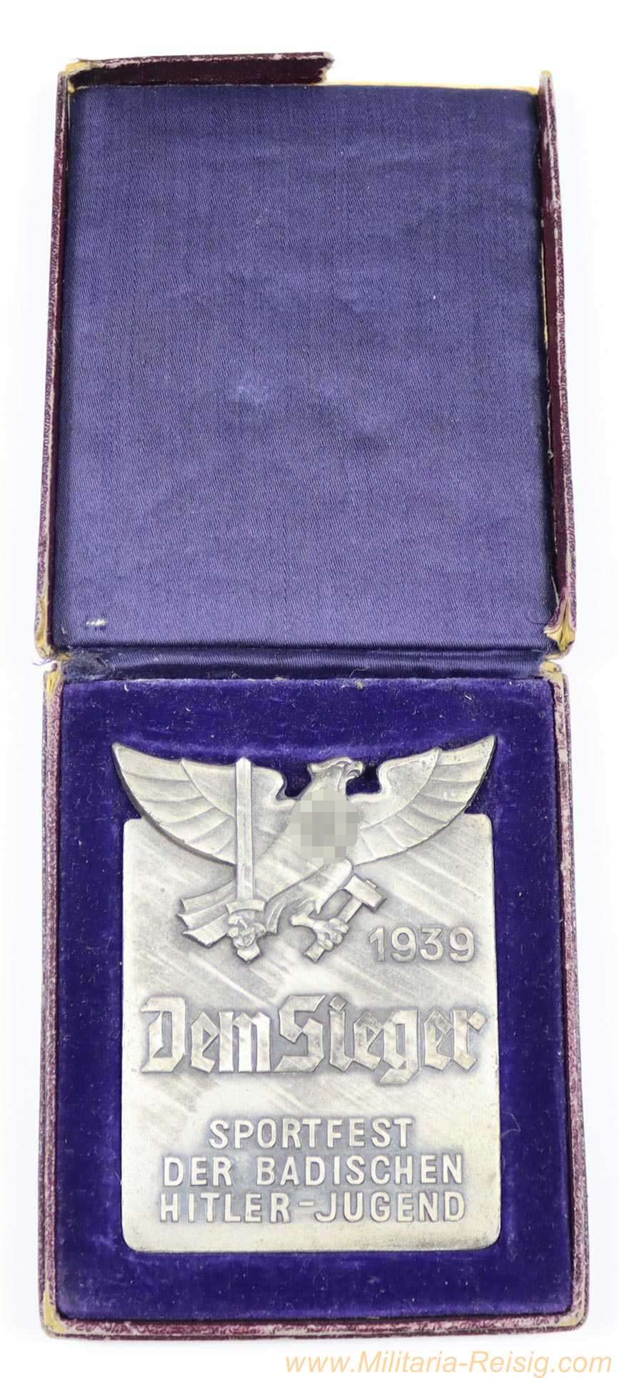 HJ-Siegerplakette - Sportfest der badischen Hitler-Jugend im Etui