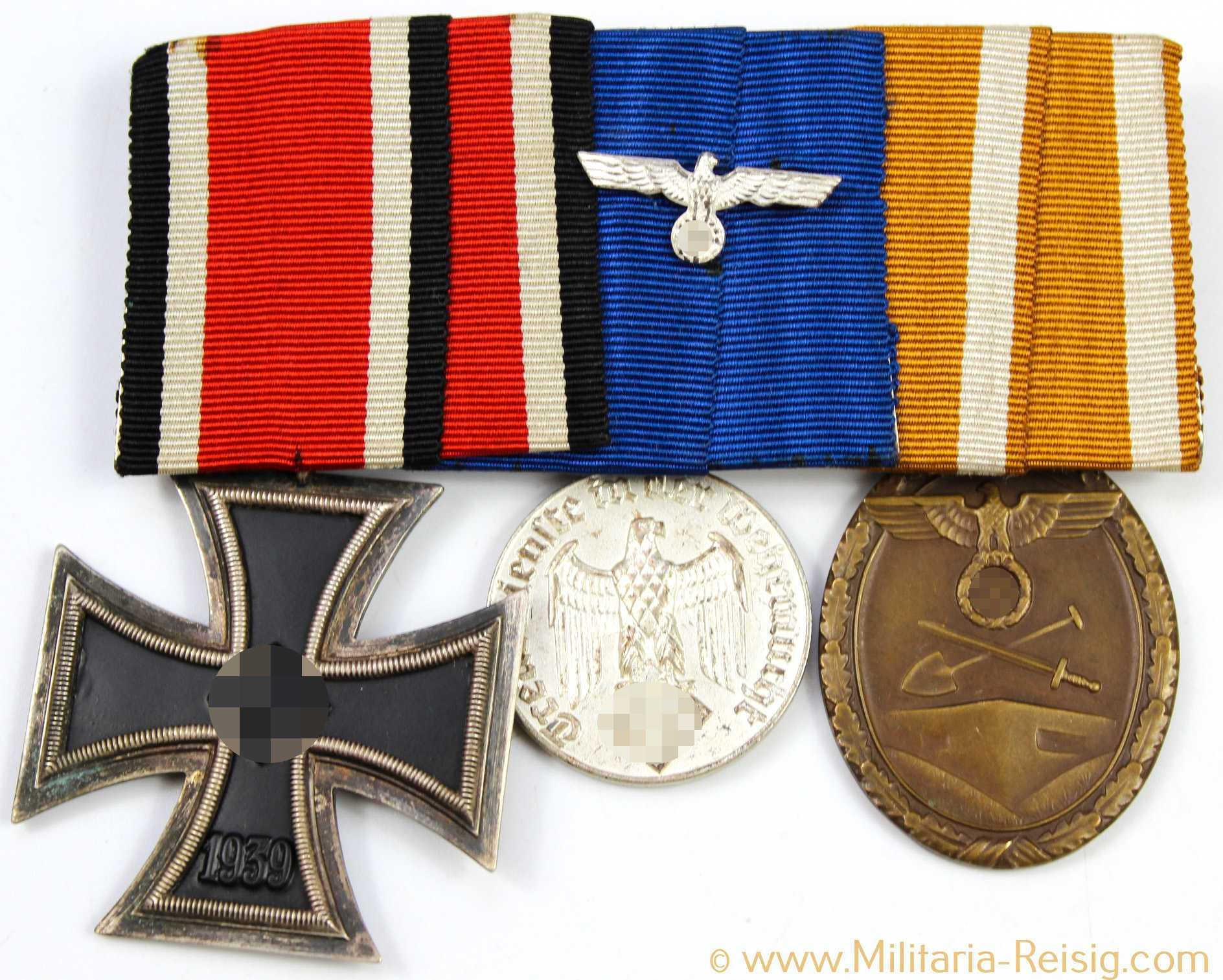 Ordensspange mit 3 Auszeichnungen, Eisernes Kreuz, Dienstauszeichnung 4.Klasse,...)
