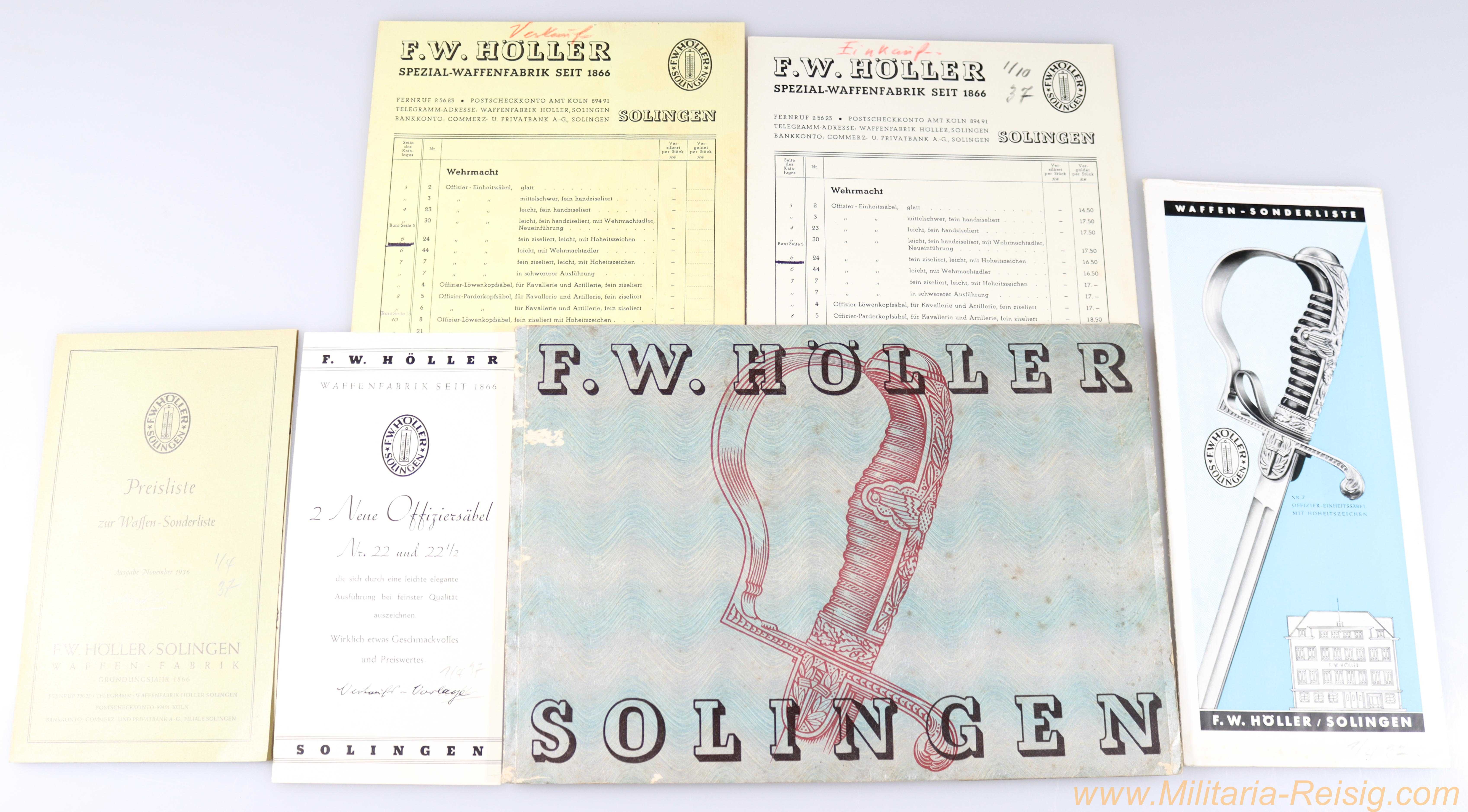Verkaufskatalog F.W. Höller Solingen
