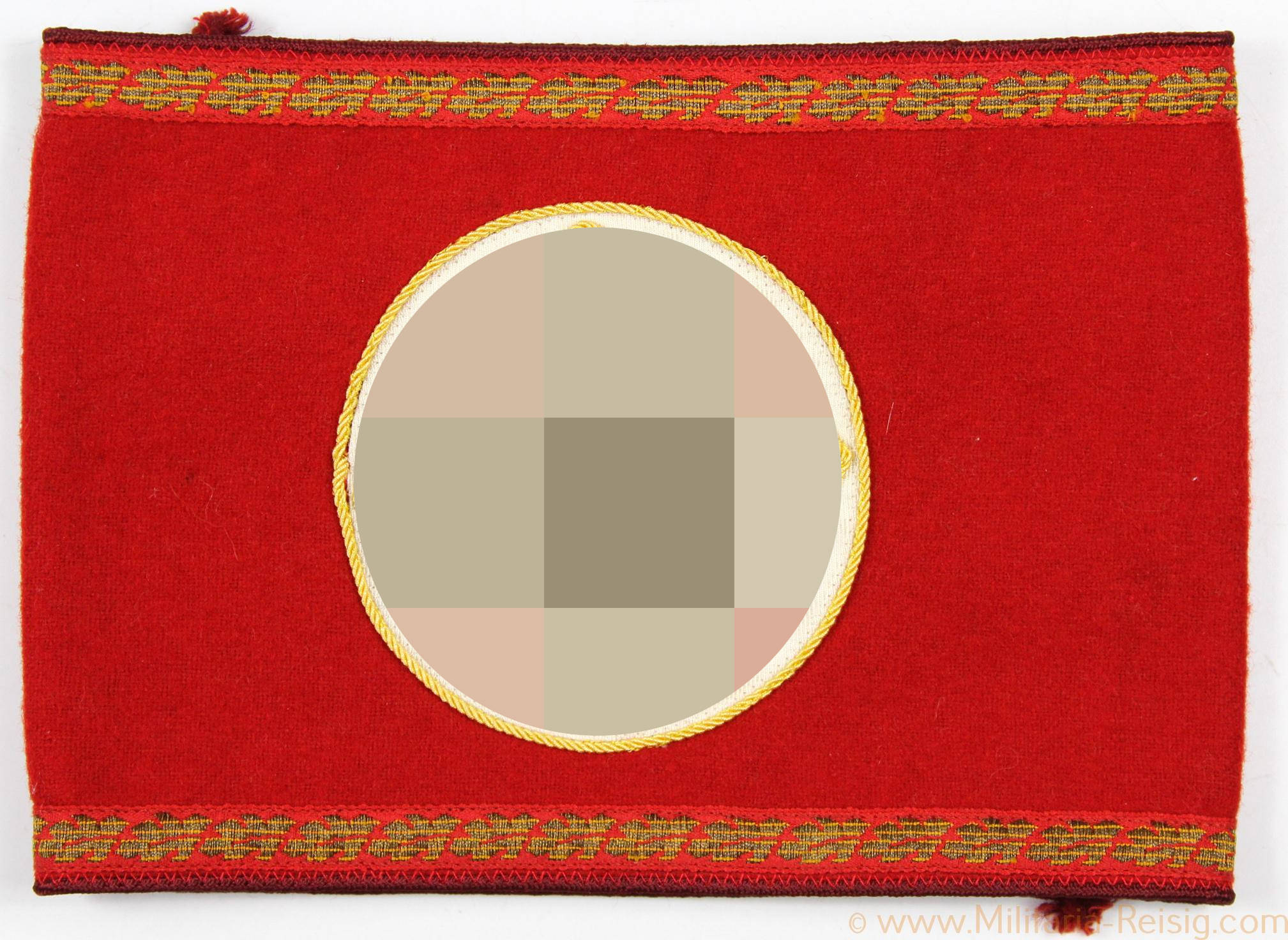 NSDAP Armbinde für einen Leiter einer Stelle, Gauleitung mit RZM-Etikett