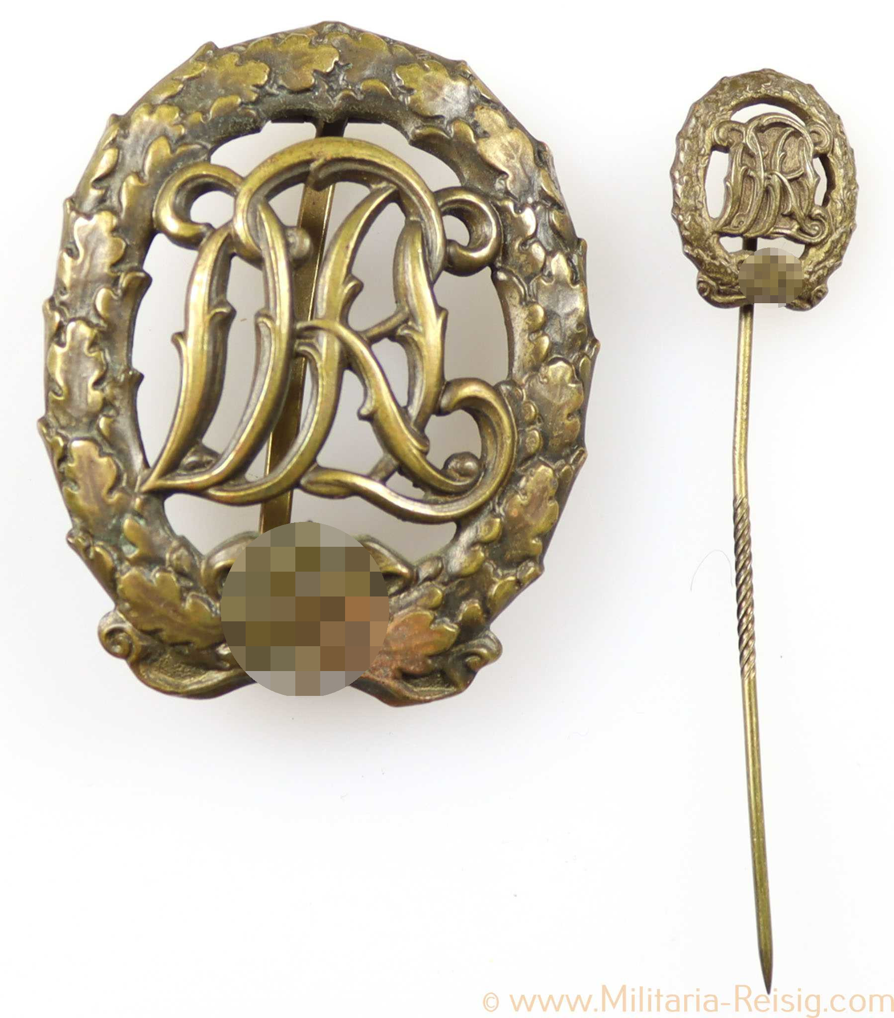 DRL Deutsches Reichssportabzeichen in Bronze + Miniatur Anstecknadel 