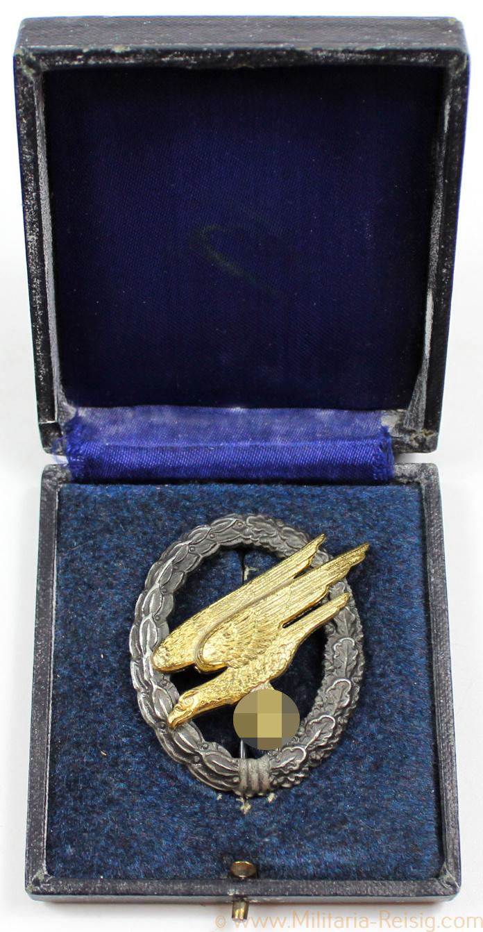 Fallschirmschützenabzeichen im Etui, Herst. Assmann
