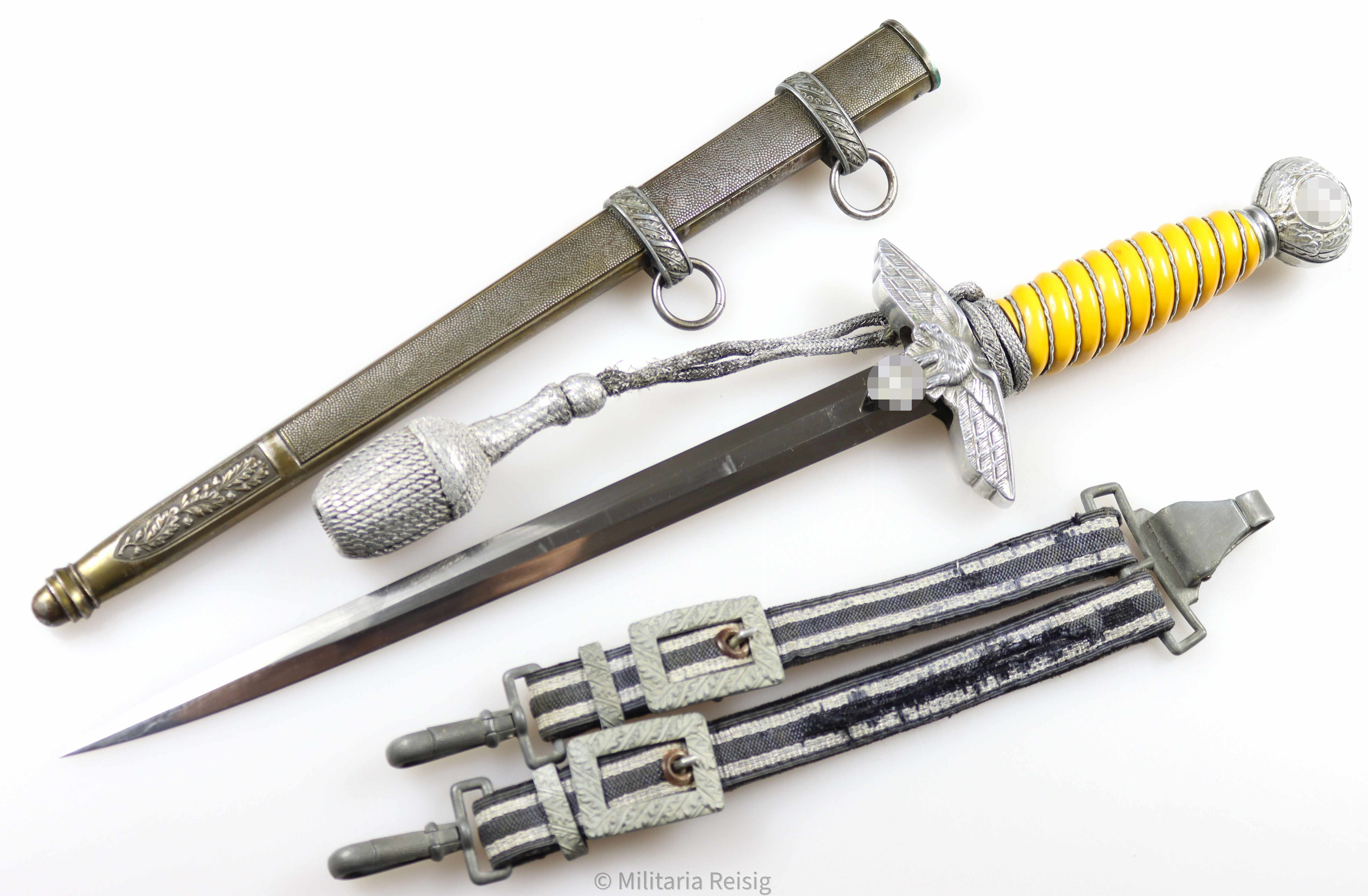 Luftwaffe Offiziersdolch mit Gehänge und Portepee, Hersteller Carl Eickhorn, Solingen 