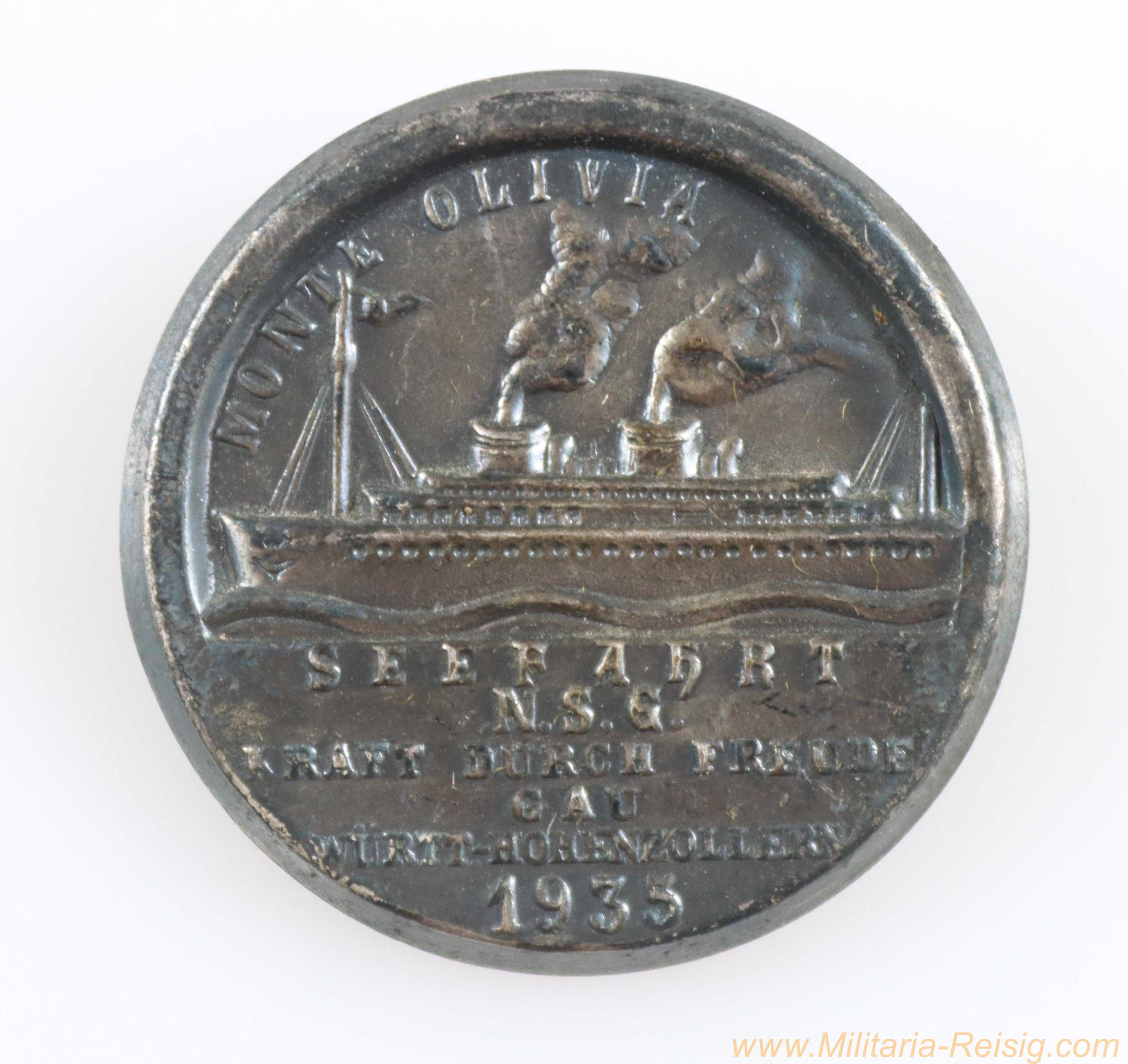 Abzeichen Seefahrt N.S.G. Monte Olivia 1935 Gau Württemberg-Hohenzollern