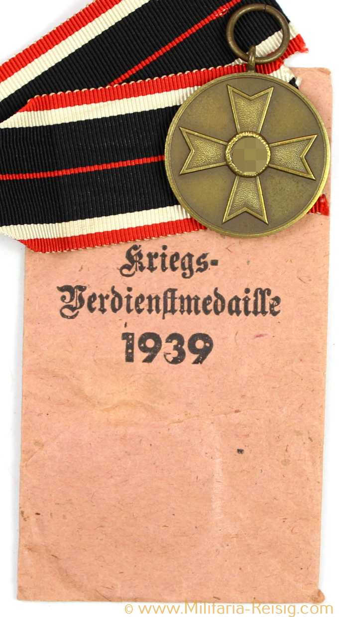 Kriegsverdienstmedaille 1939 + Verleihungstüte