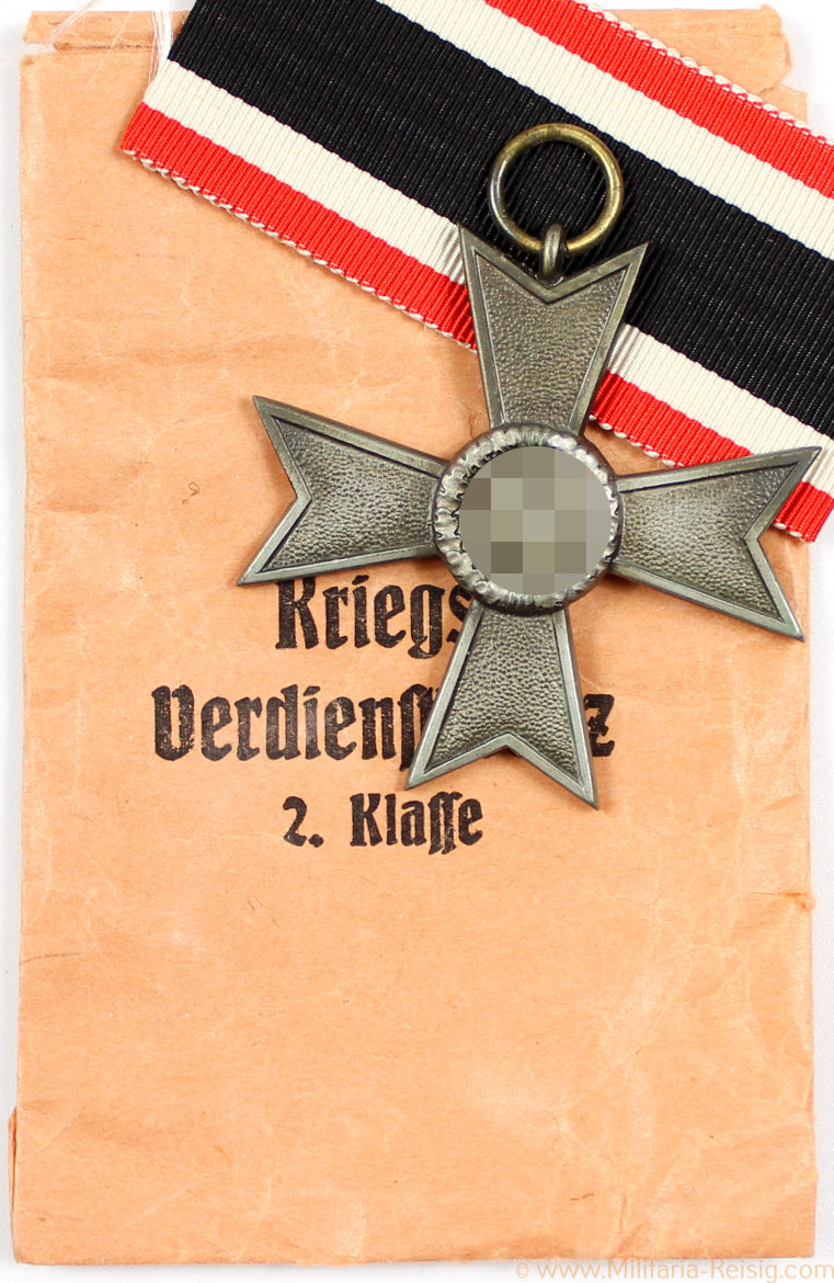 Kriegsverdienstkreuz mit Verleihungstüte, Herst. 107 (Carl Wild, Hamburg)