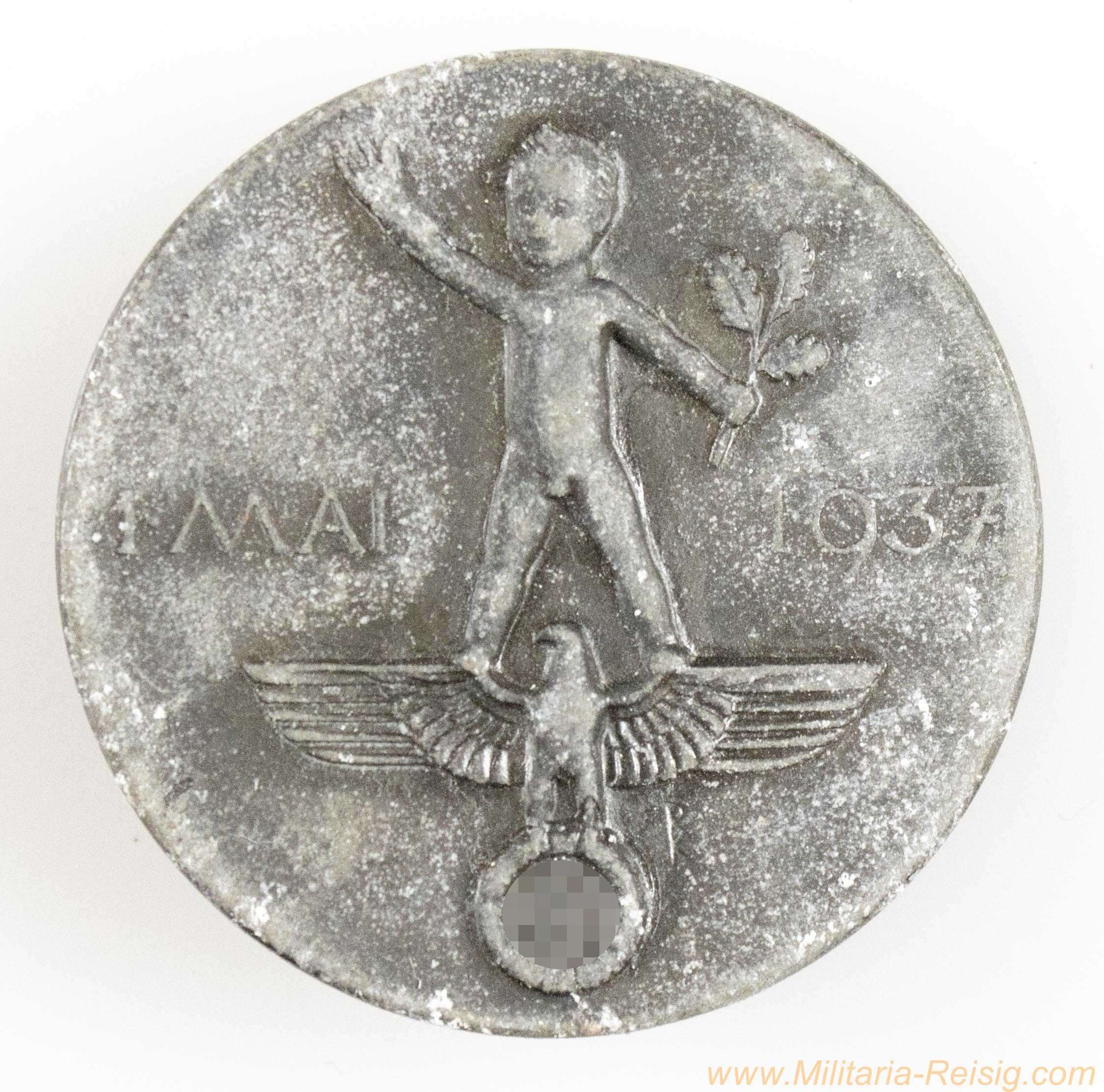 Abzeichen Tag der Arbeit 1937, Hersteller Scheideanstalt, Oberstein