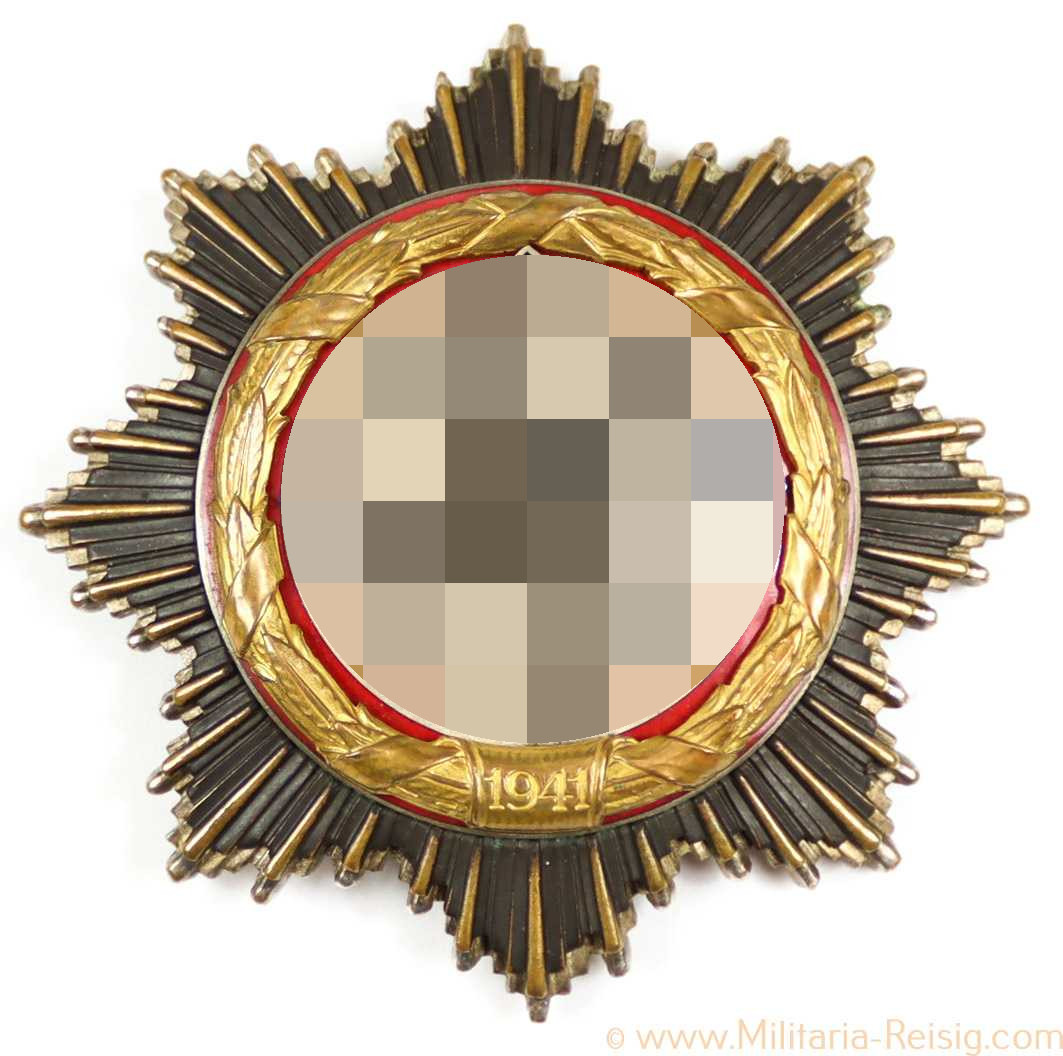 Deutsches Kreuz in Gold, Hersteller Deschler & Sohn, München (6-Nieter u. kurze Nadel)