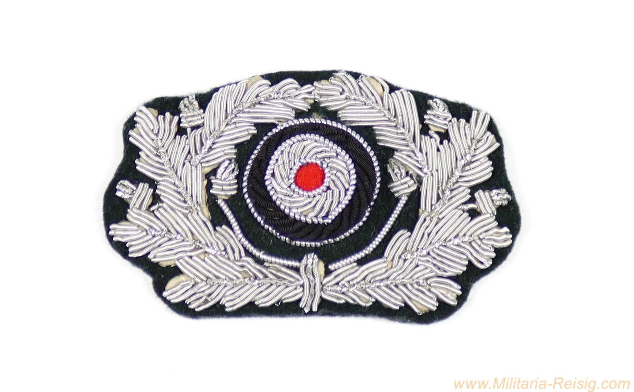 Wehrmacht Heer - Eichenlaubkranz & Kokarde für Offiziers-Schirmmütze (gestickte Ausführung)