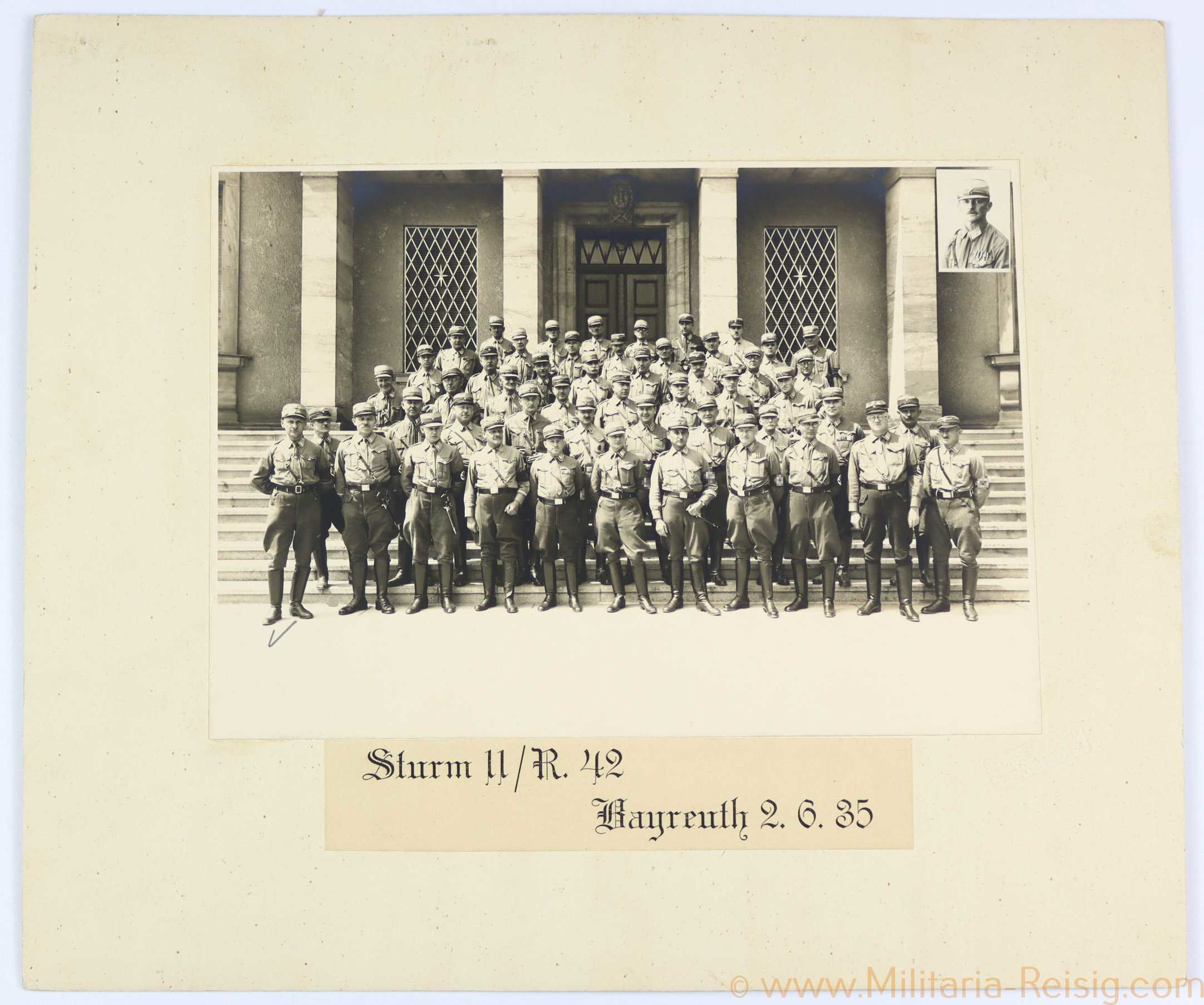 Großes Gruppenfoto der Sturmabteilung 11/Reserve-Standarte 42 