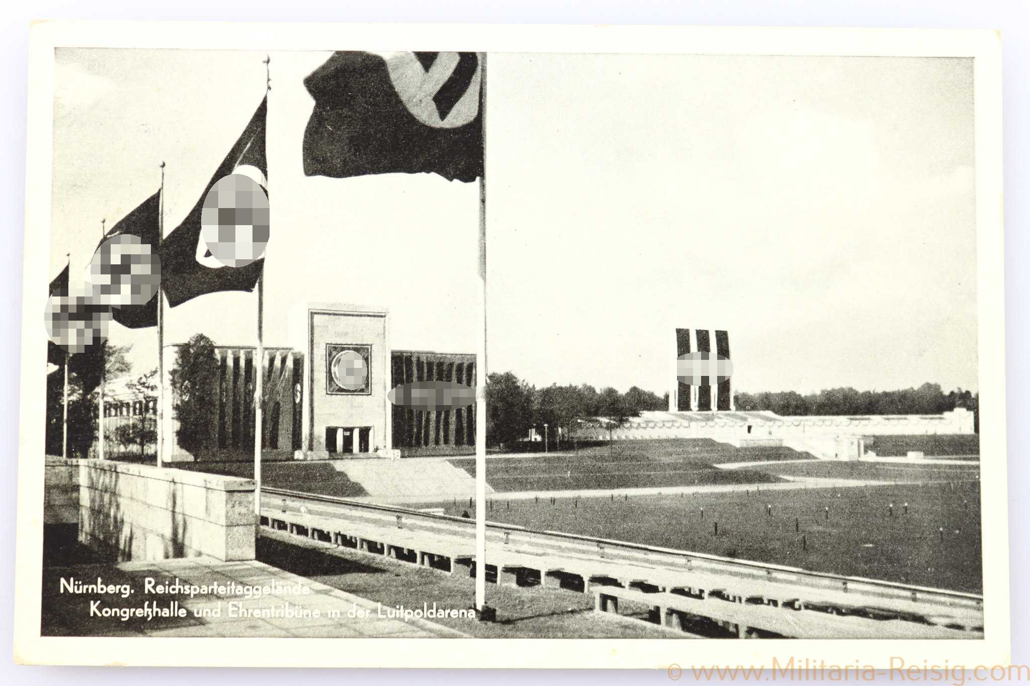 Propaganda-Postkarte "Nürnberg, Reichsparteitagsgelände, Kongresshalle.."