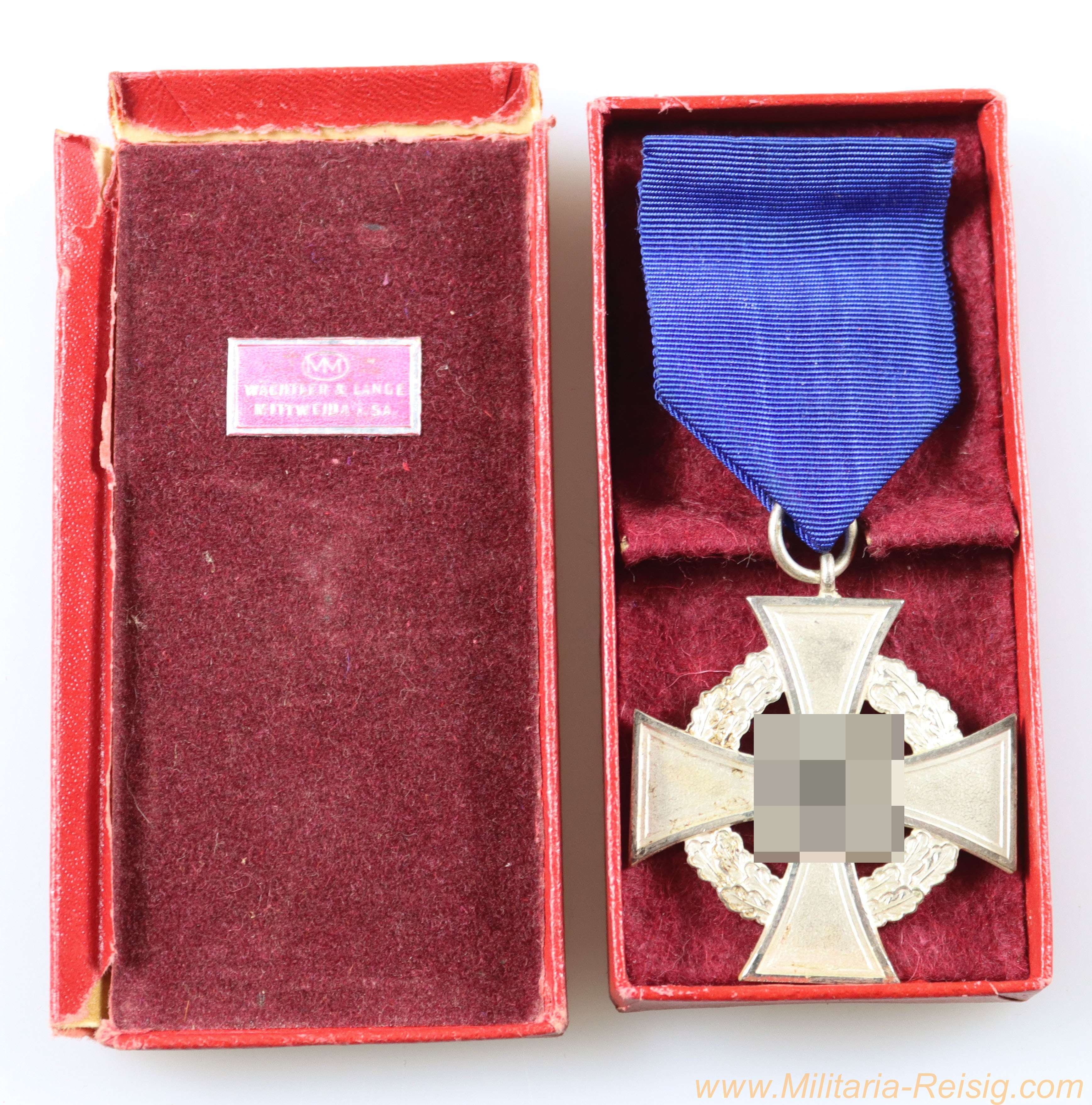 Treudienst-Ehrenzeichen für 25 Jahre im Etui, Hersteller Rudolf Wächtler & Lange, Mittweida