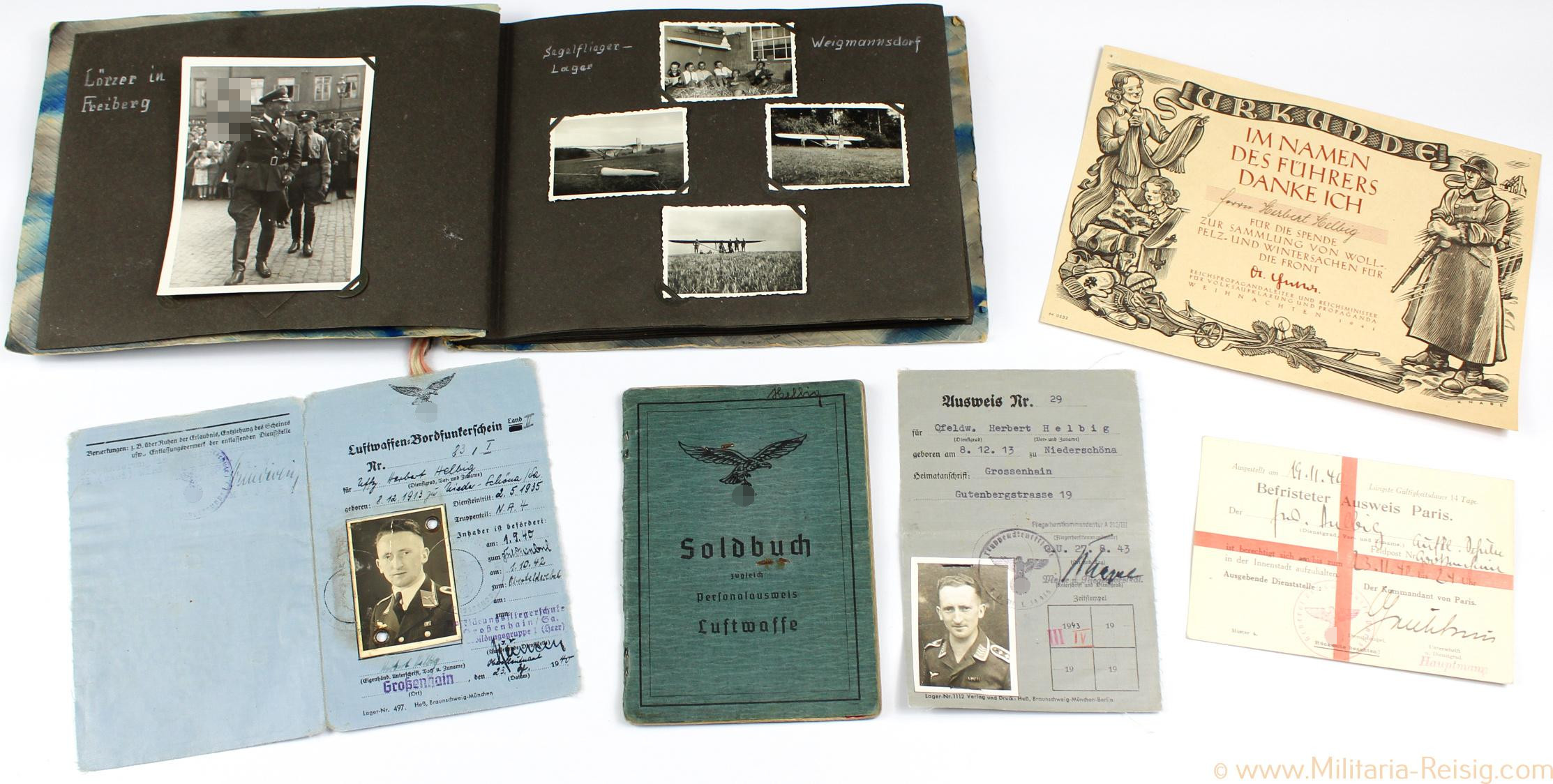 Dokumentennachlass eines Oberfähnrich der Fernaufklärungsgruppe Luftwaffe