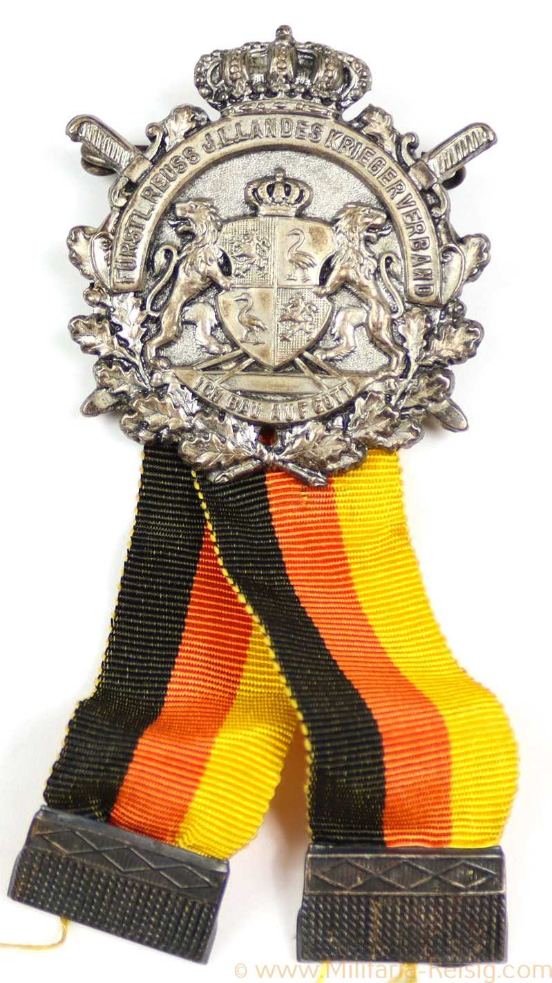 Abzeichen Fürstlich Reuss. J.L. Landes-Kriegerverband - "Ich bau auf Gott"