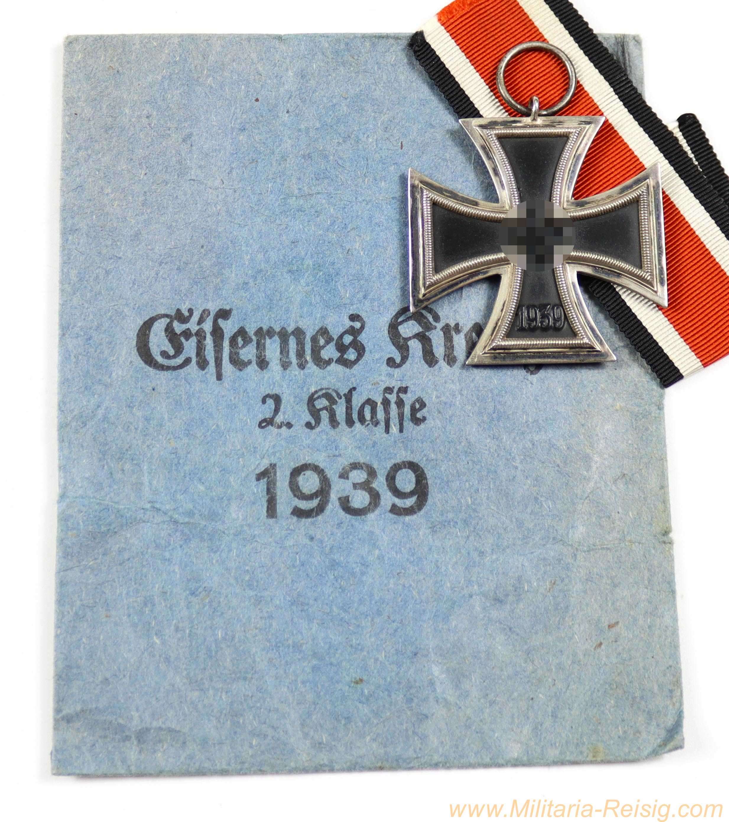Eisernes Kreuz 2. Klasse 1939 in Verleihungstüte – Hersteller Franz Reischauer, Oberstein/Nahe