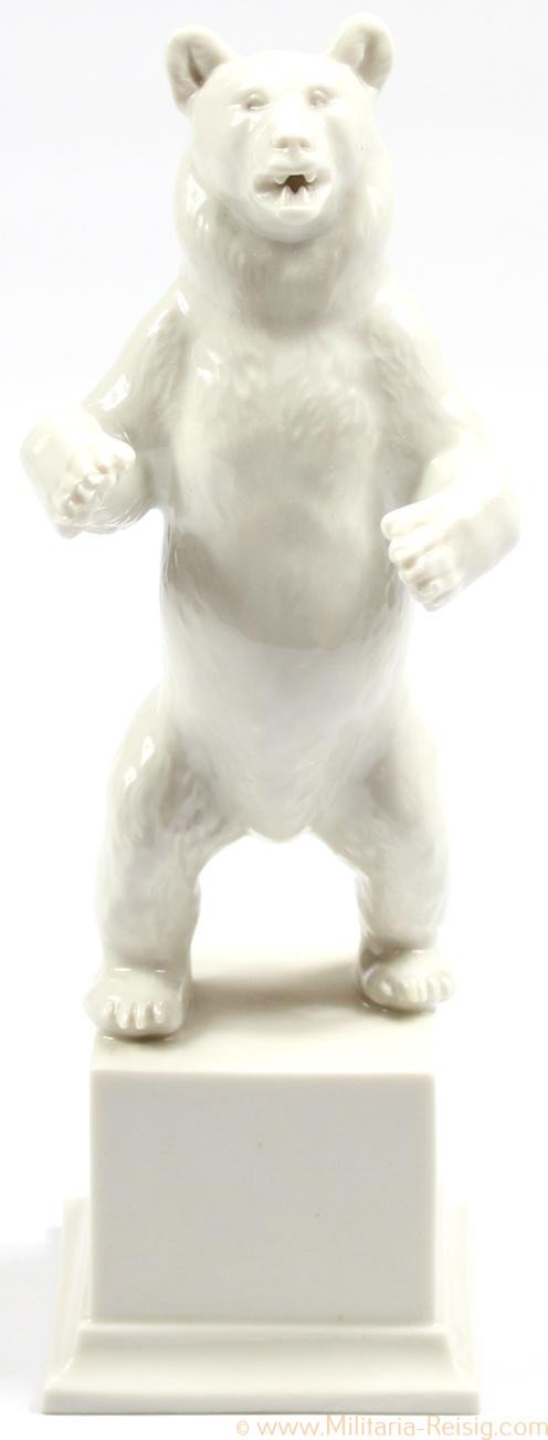 SS-Porzellanmanufaktur Allach, stehender Bär auf Sockel, F. Nagy 2