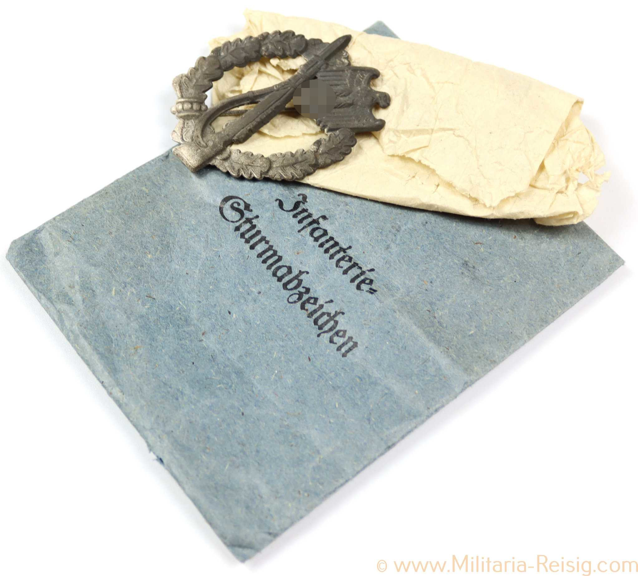 Allgemeines Sturmabzeichen mit Verleihungstüte, Herst. Ferdinand Wiedmann, Frankfurt