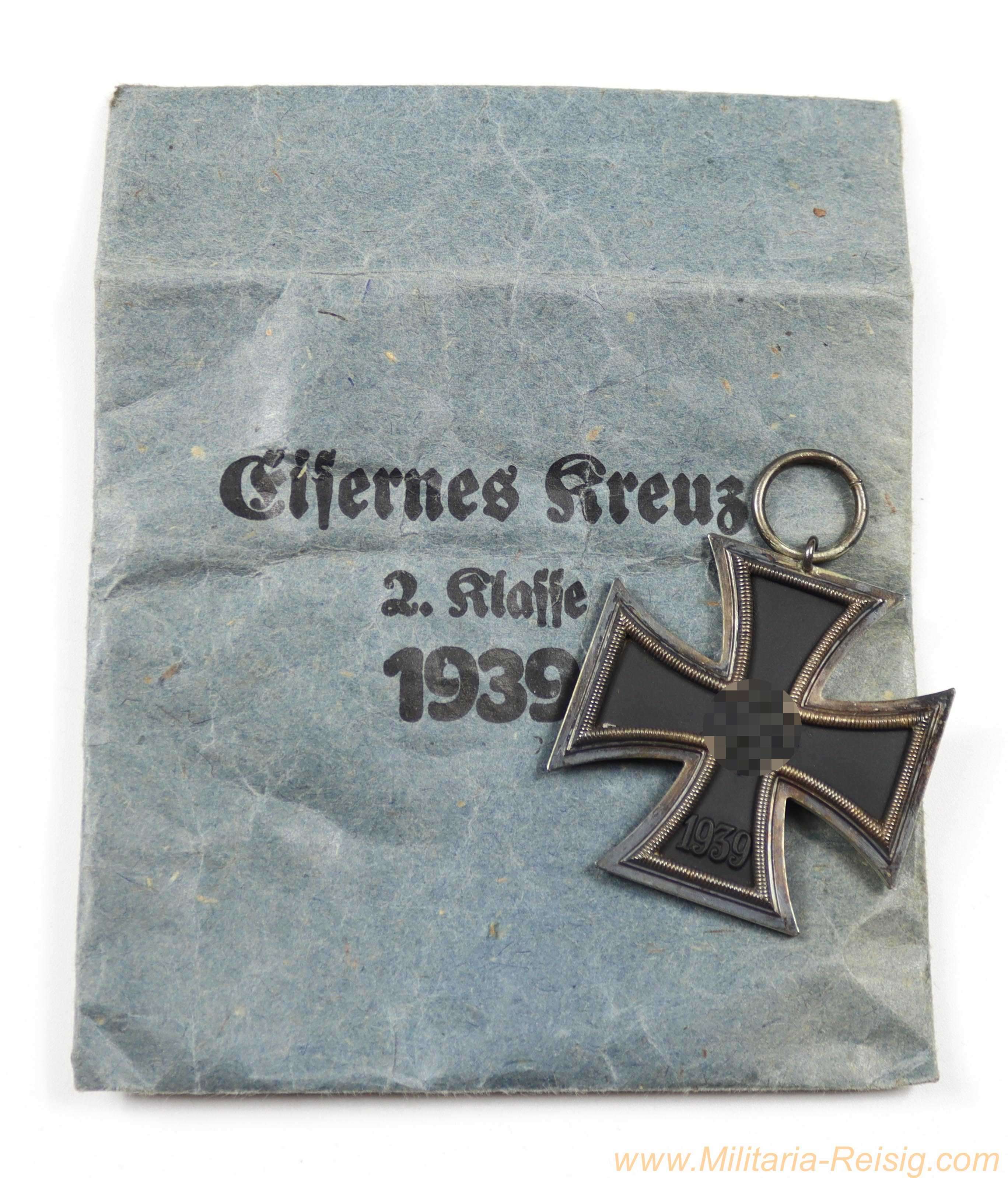 Eisernes Kreuz 2. Klasse 1939 - EK2 - mit Verleihungstüte "Klein & Quenzer A.G., Oberstein"