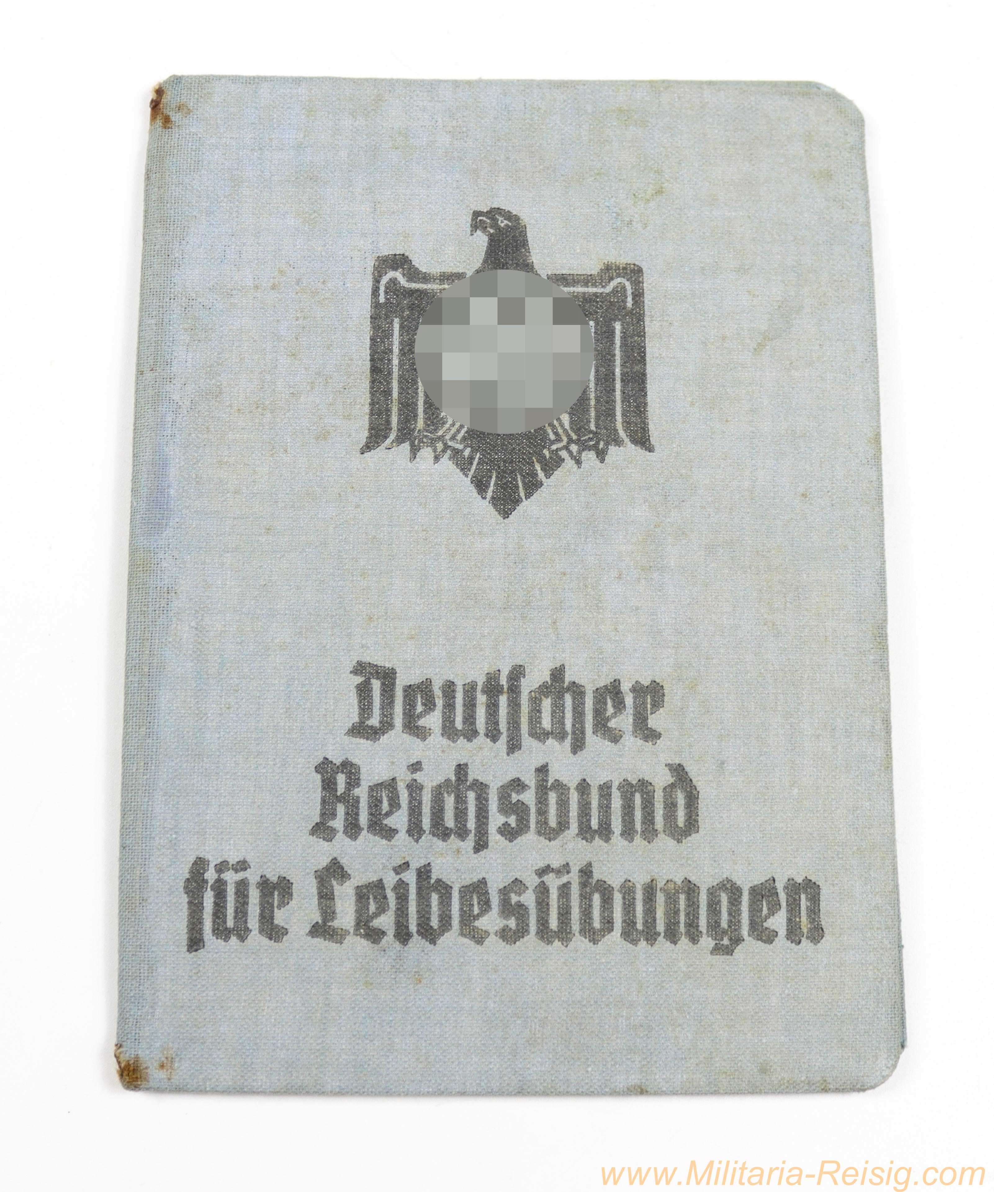 Deutscher Reichsbund für Leibesübungen – Mitgliedsausweis mit Foto und Beitragsmarken