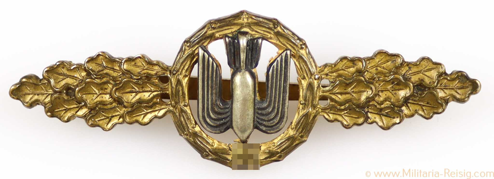 Frontflugspange für Kampfflieger in Gold