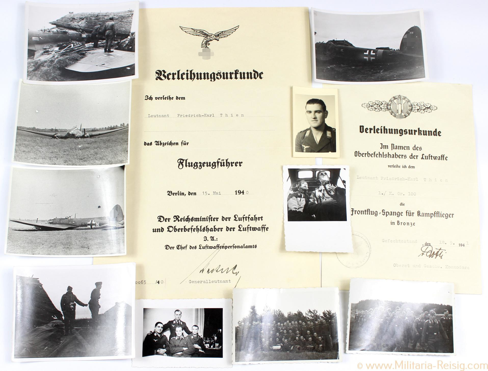Dokumentennachlass eines Leutnant, Kampfgruppe 100 der Luftwaffe