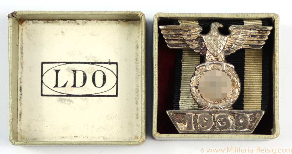 Wiederholungsspange 1939 zum Eisernen Kreuz 2. Klasse im LDO-Etui