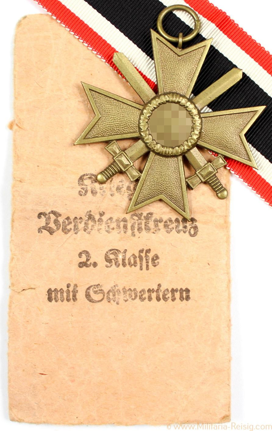 Kriegsverdienstkreuz mit Schwertern 2.Klasse 1939, Herst. Ferdinand Wiedmann, Frankfurt