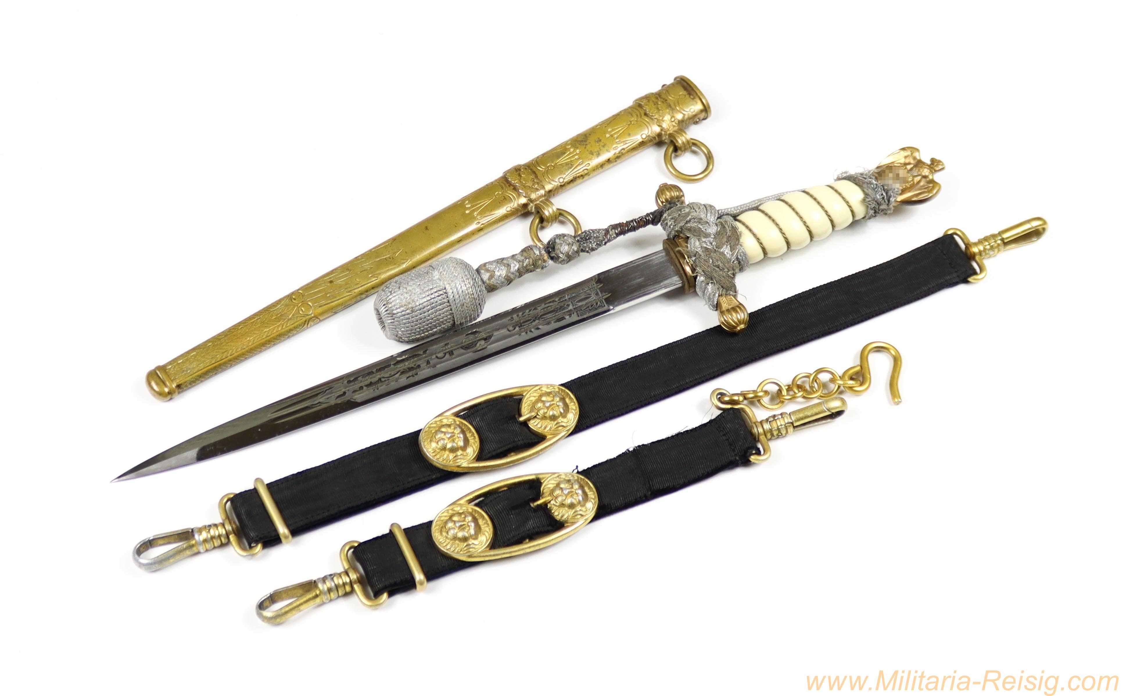 Kriegsmarine-Offiziersdolch mit Gehänge & Portepee – Hersteller Carl Eickhorn, Solingen