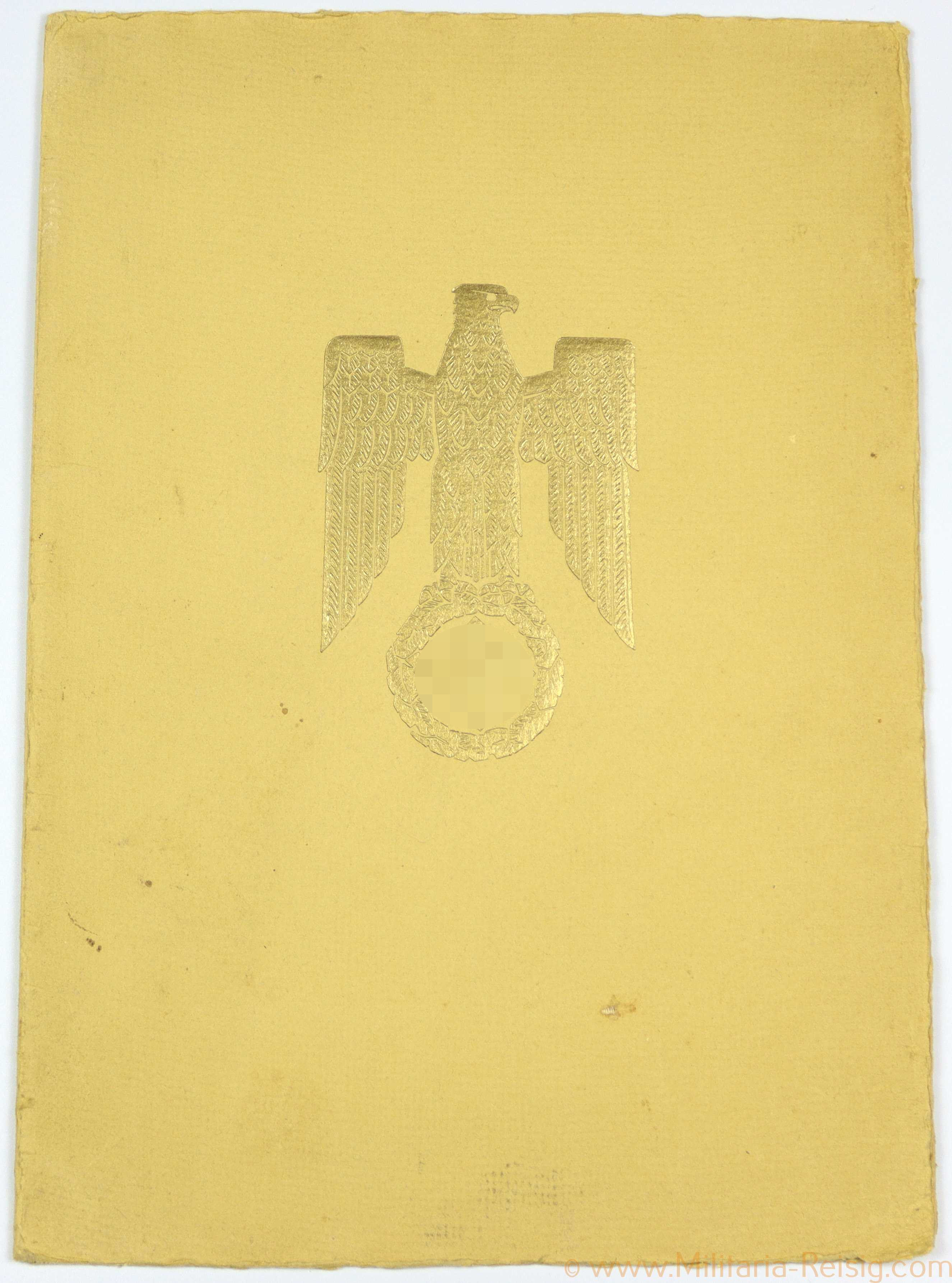 Große Beförderungsurkunde zum Hauptmann - Frank Weitz	