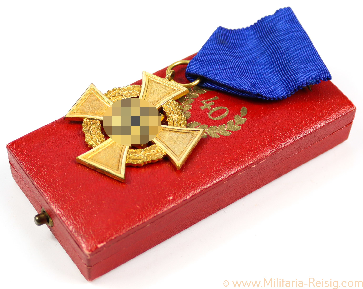 Treudienst Ehrenzeichen 40 Jahre im Etui, Herst. Deschler & Sohn, München mit Anstecknadel