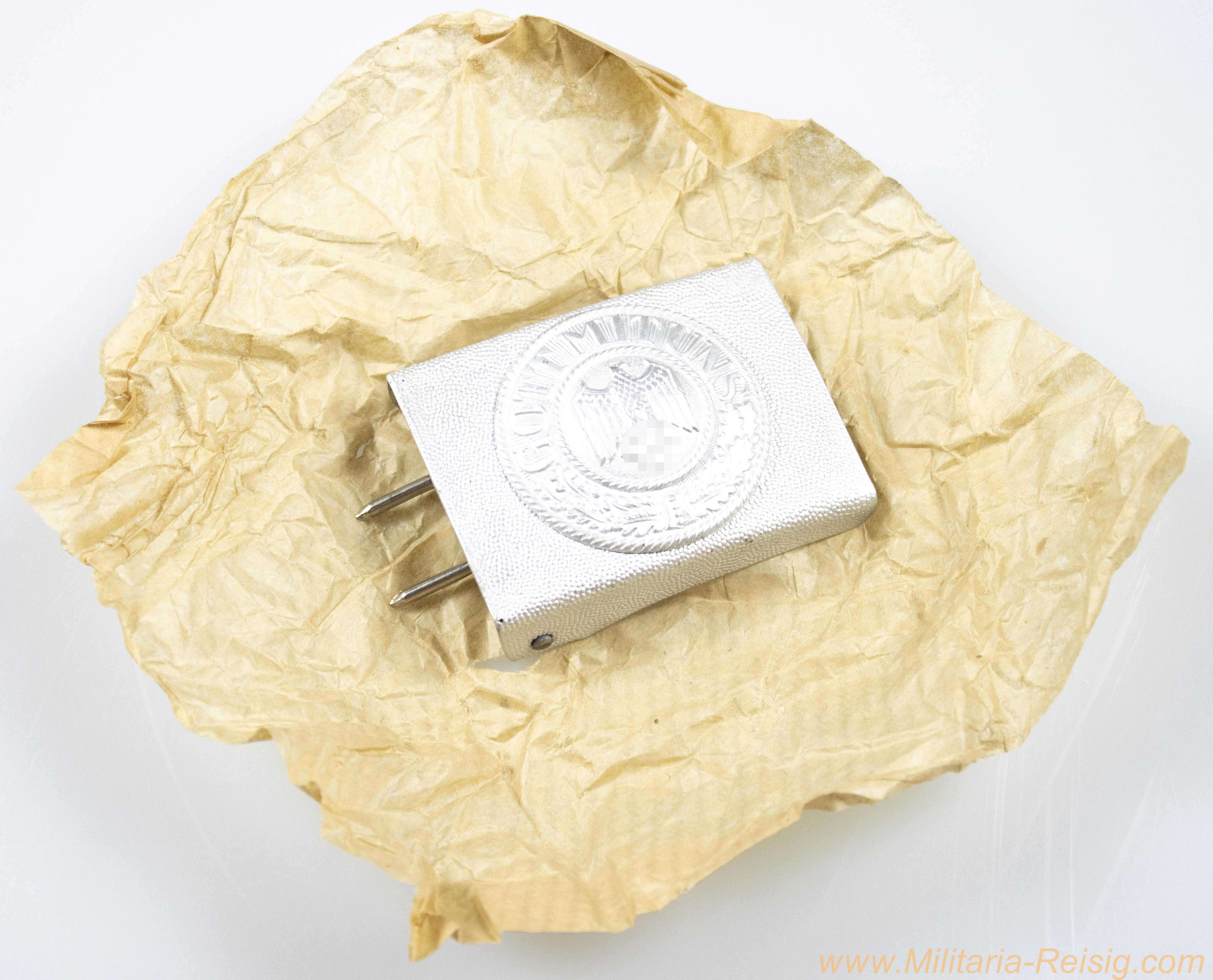 Wehrmacht Koppelschloss für Mannschaften – Heer, Assmann "A", mit Umverpackung, neuwertig