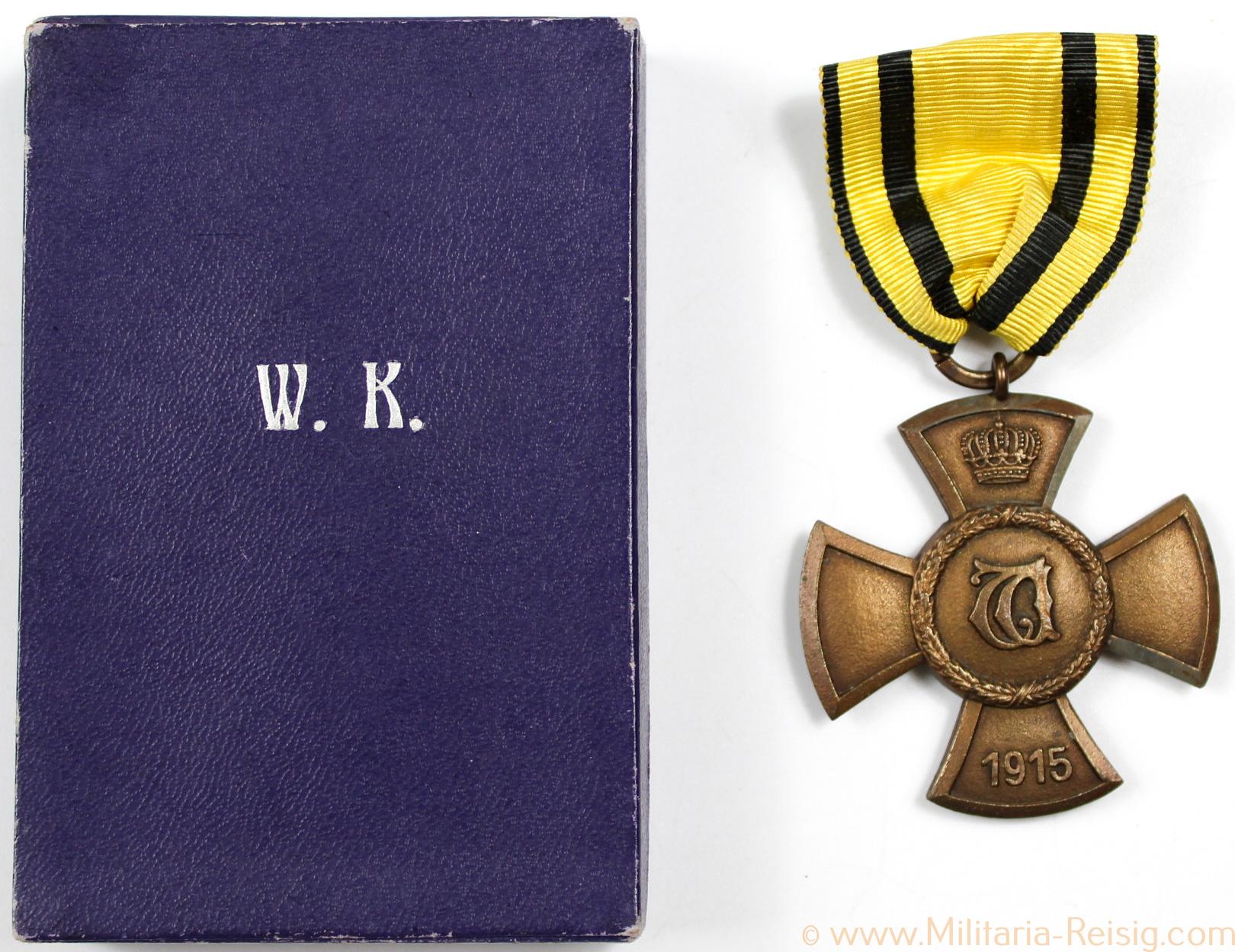 Wilhelmskreuz ohne Schwerter für Kriegsverdienst im Etui