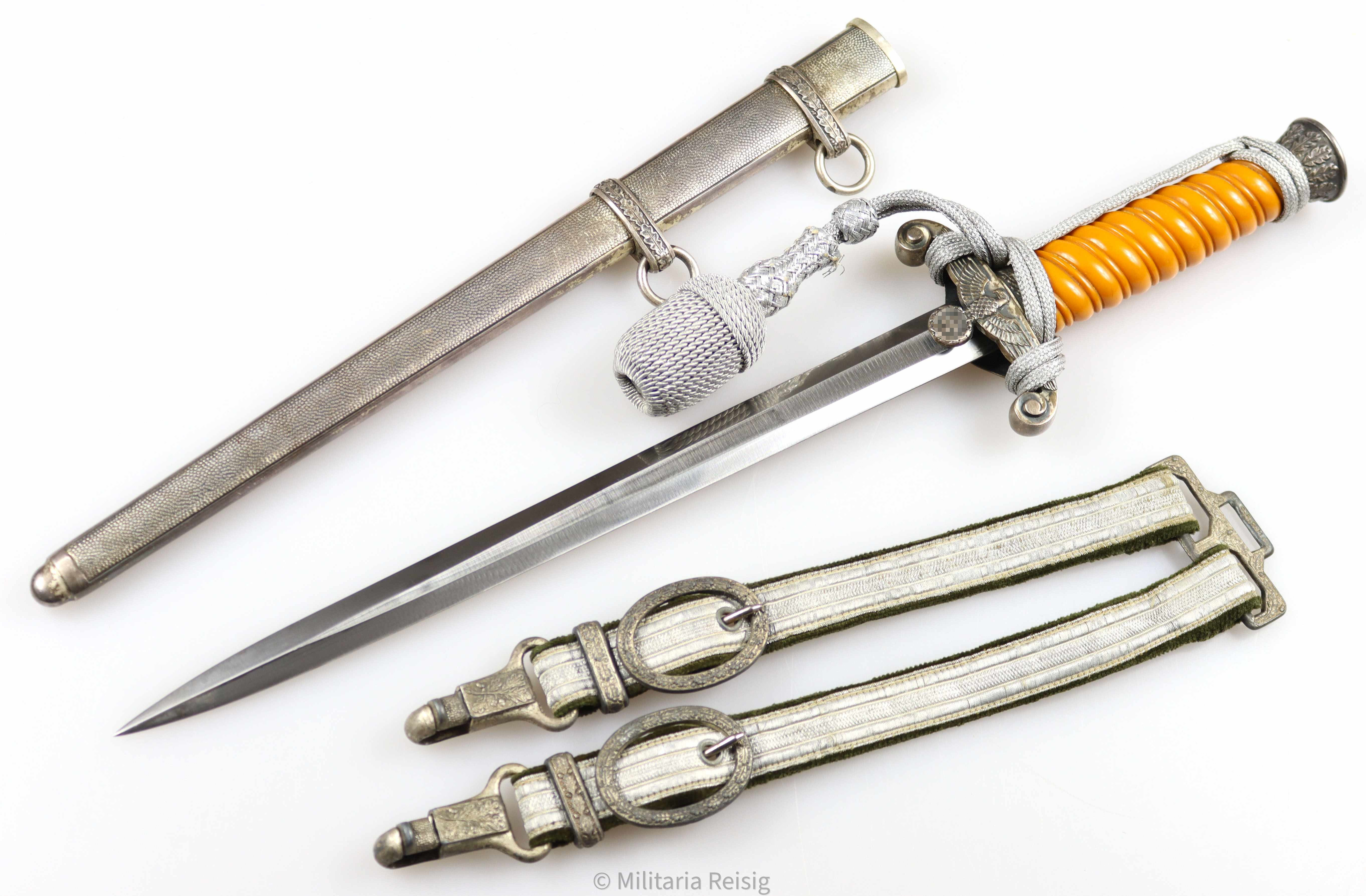Heeres Offiziersdolch mit Gehänge u. Portepee, Hersteller Carl Eickhorn, Solingen