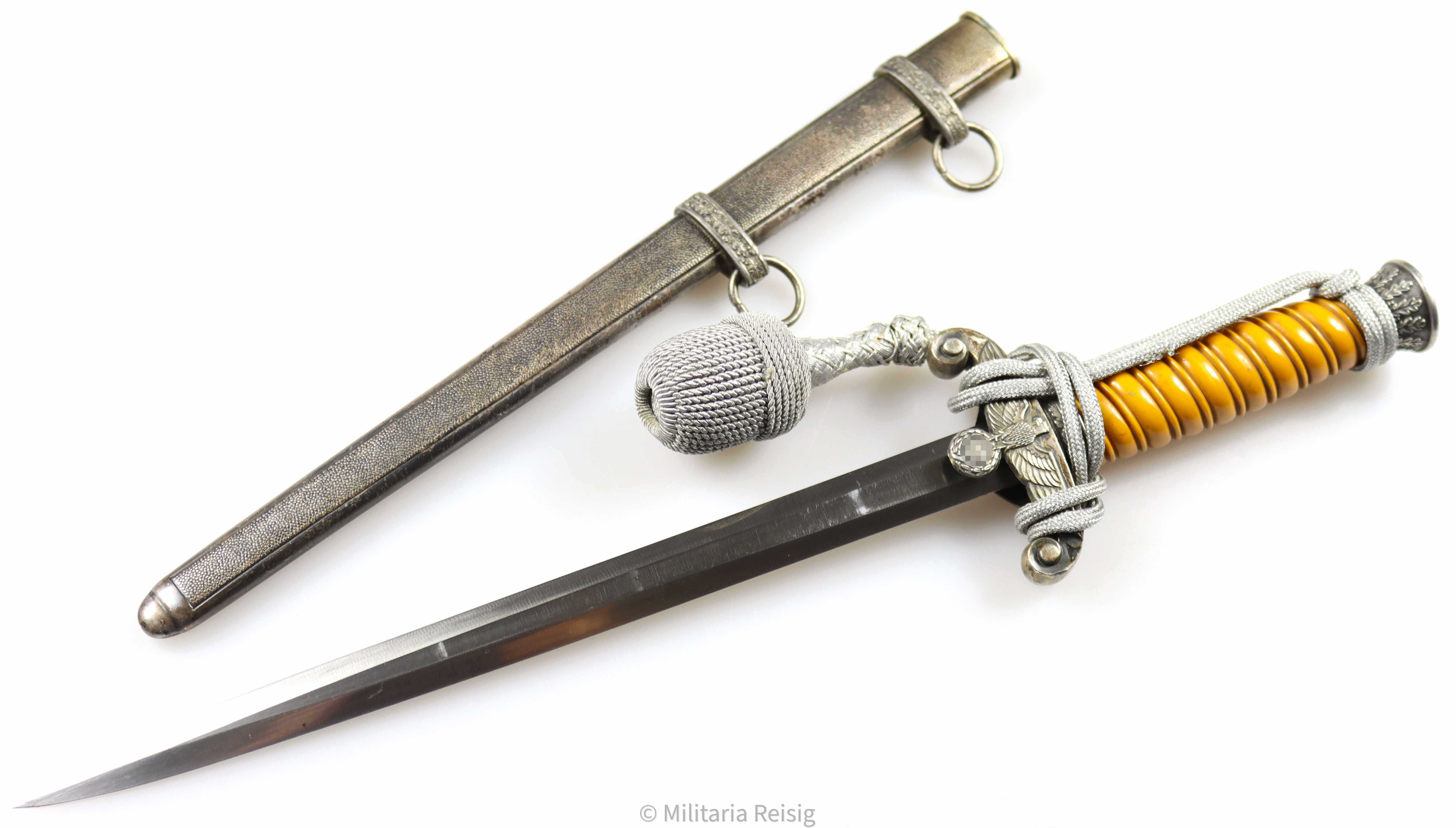 Heeres Offiziersdolch mit Portepee, Hersteller F. W. Höller, Solingen