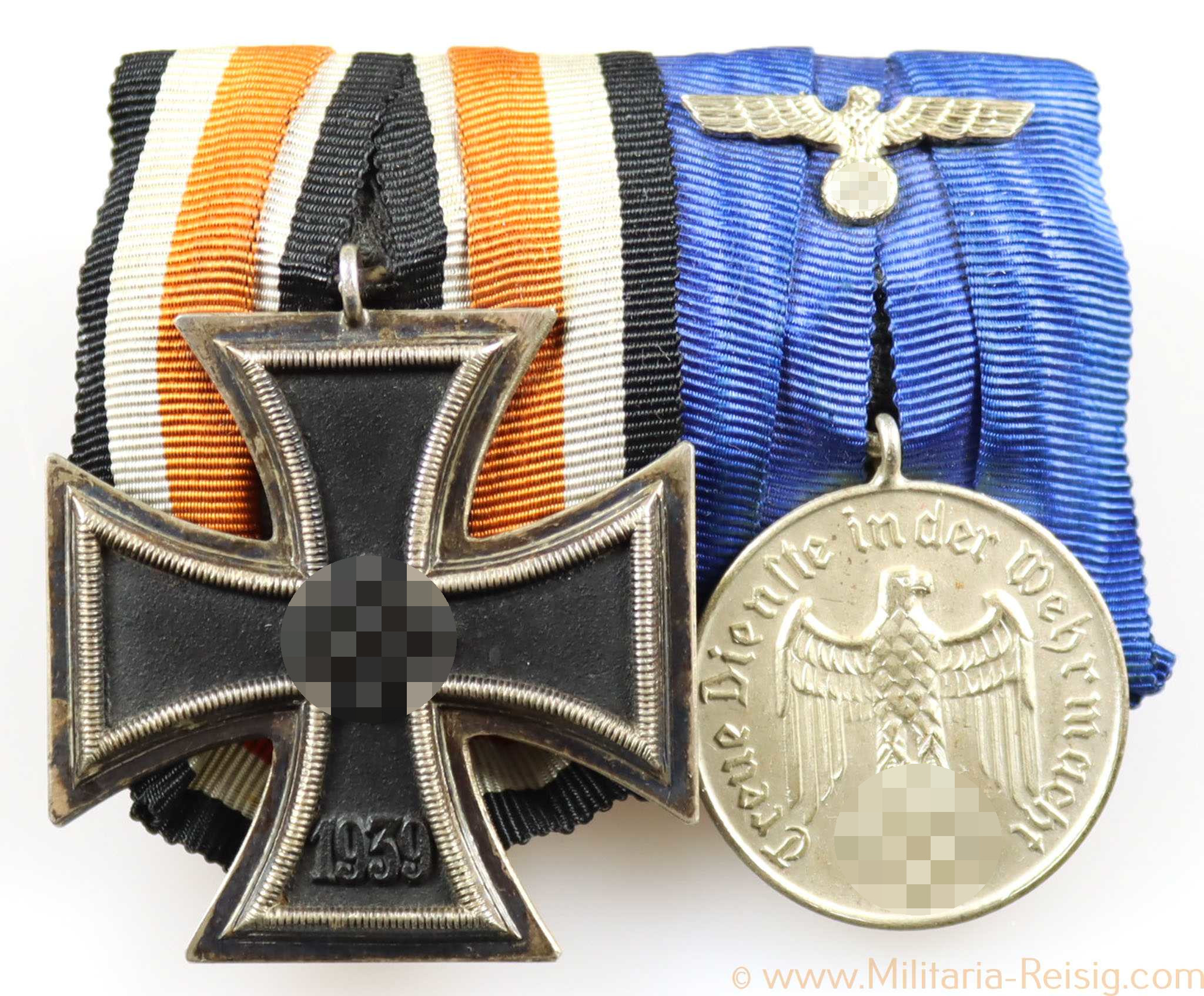 2er Ordenspange (EK2 1939, Dienstauszeichnung 4. Klasse)