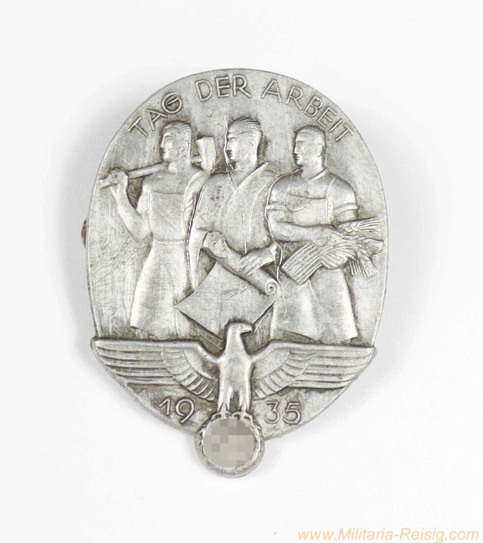 Abzeichen "Tag der Arbeit 1935" - Hersteller Hermann Aurich Dresden