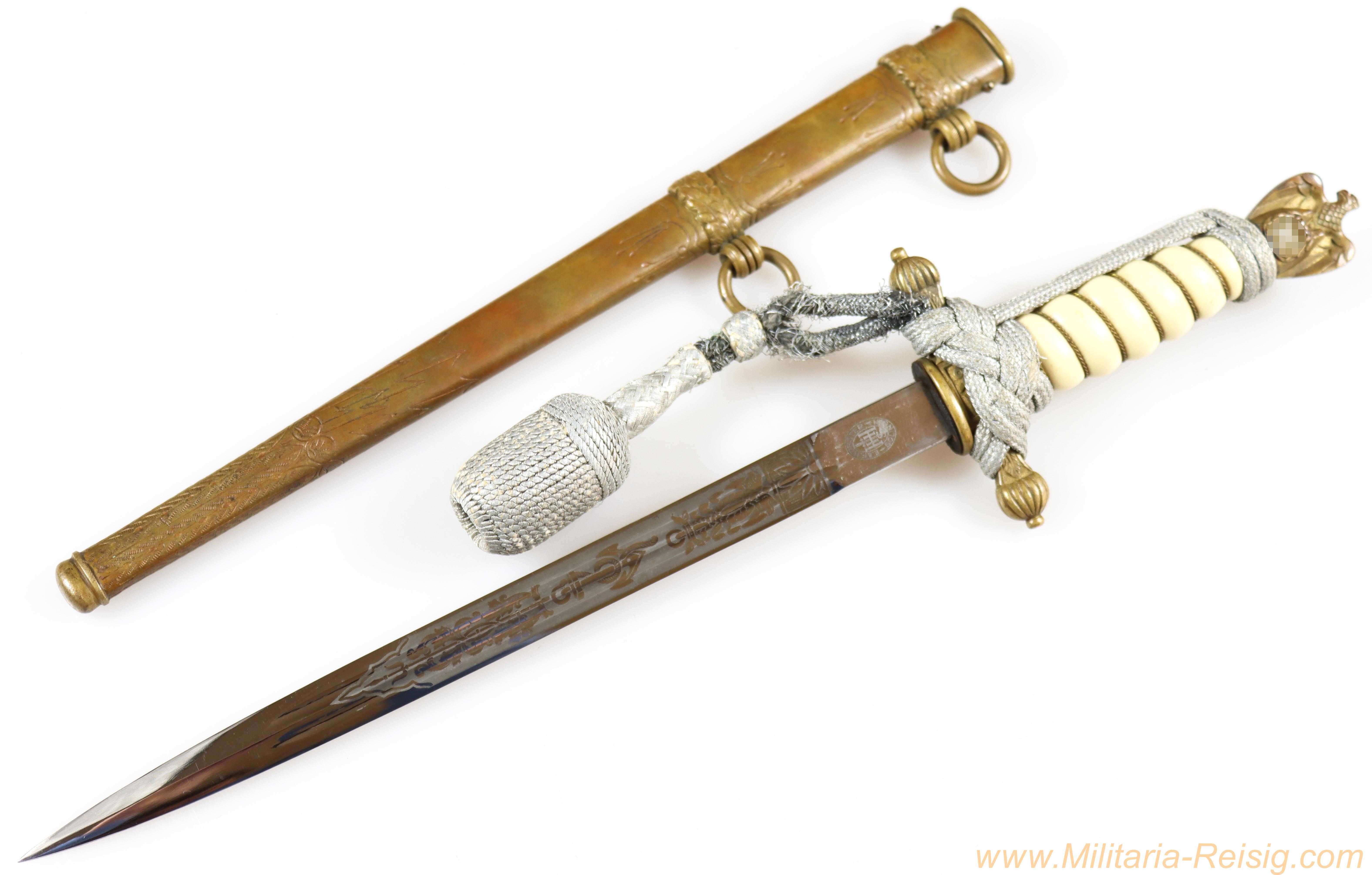 Kriegsmarine Offiziersdolch mit Portepee, Hersteller E. & F. Hörster, Solingen