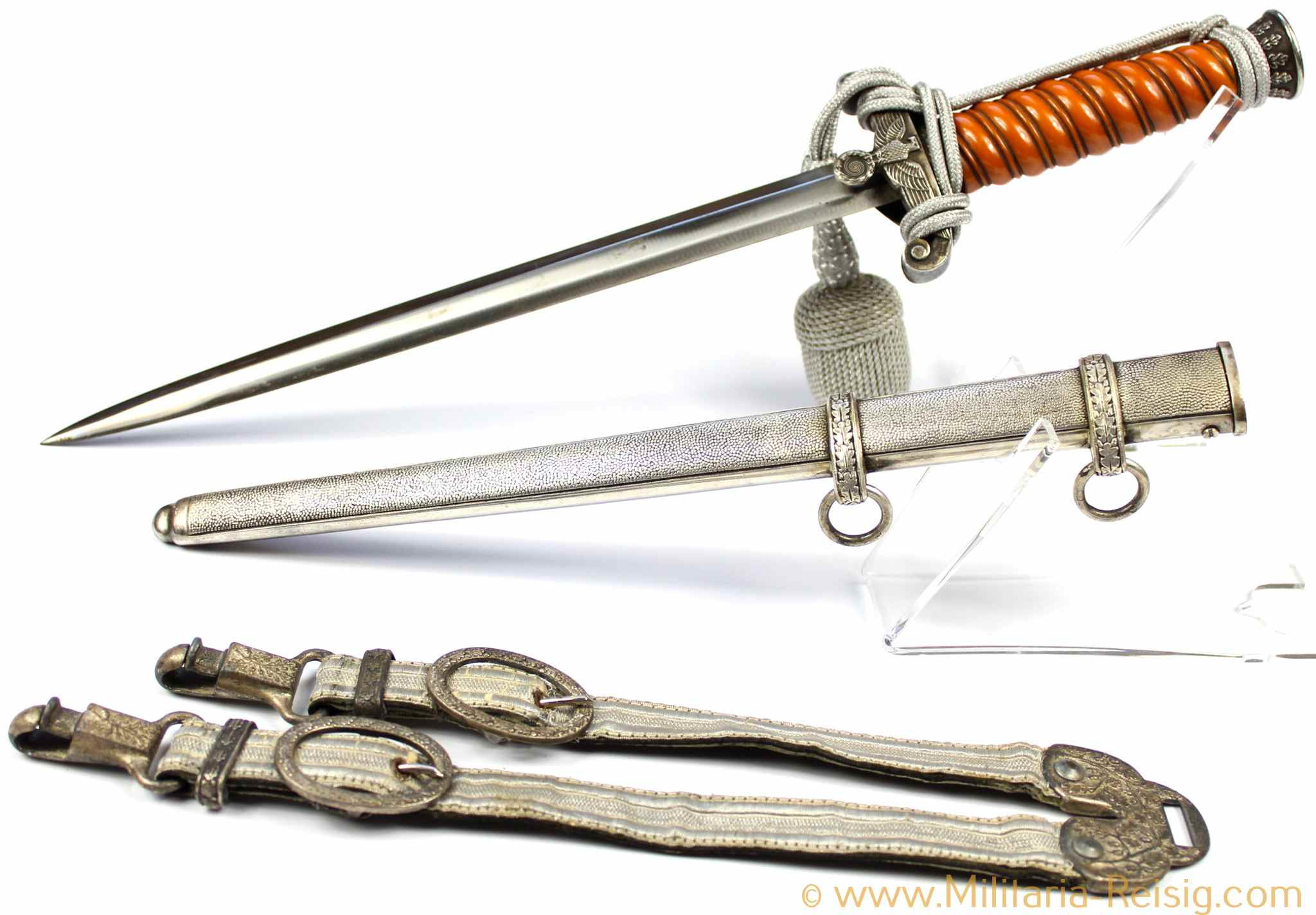 HOD - Heeres Offiziersdolch, Herst. Weyersberg Kirschbaum & Cie. WKC mit Gehänge u. Portepee