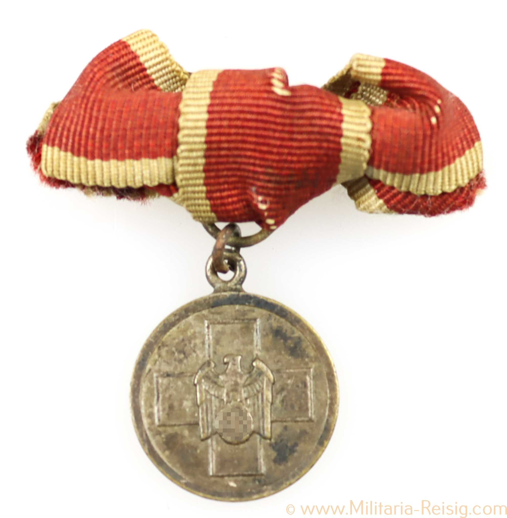 Miniatur Medaille für deutsche Volkspflege an Damenschleife, 16 mm