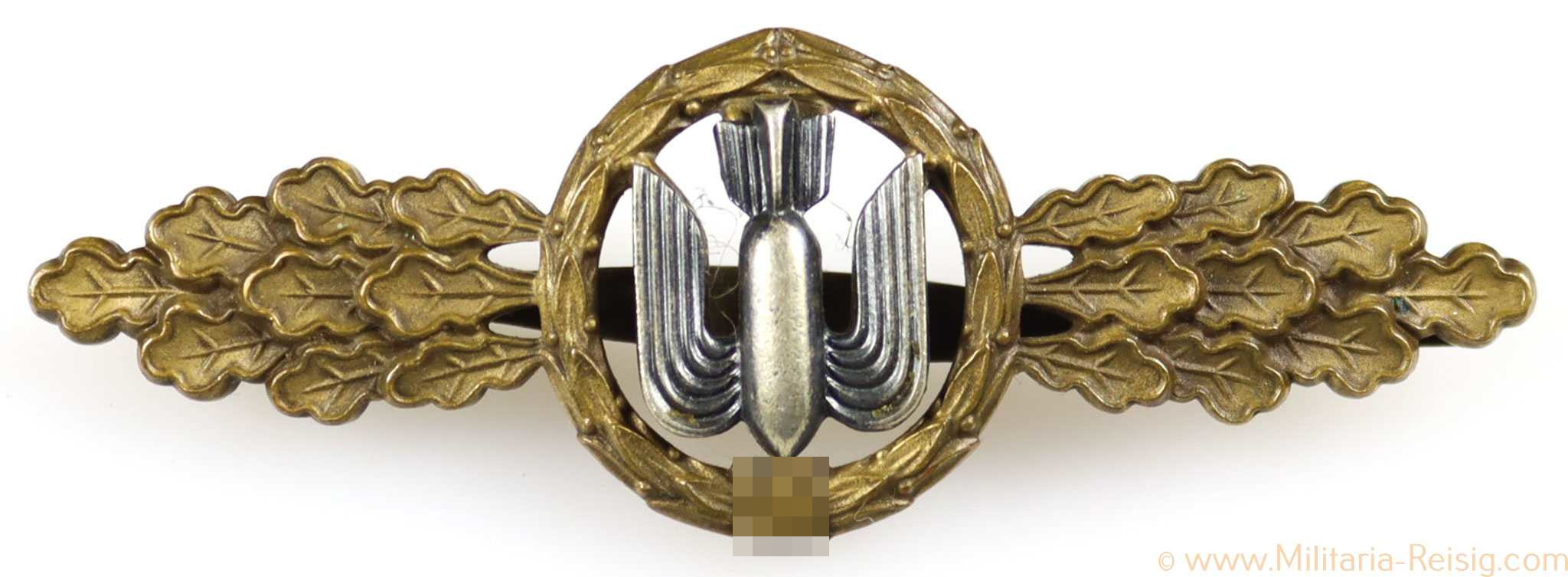 Frontflugspange für Kampfflieger in Bronze, Hersteller G.H. Osang, Dresden