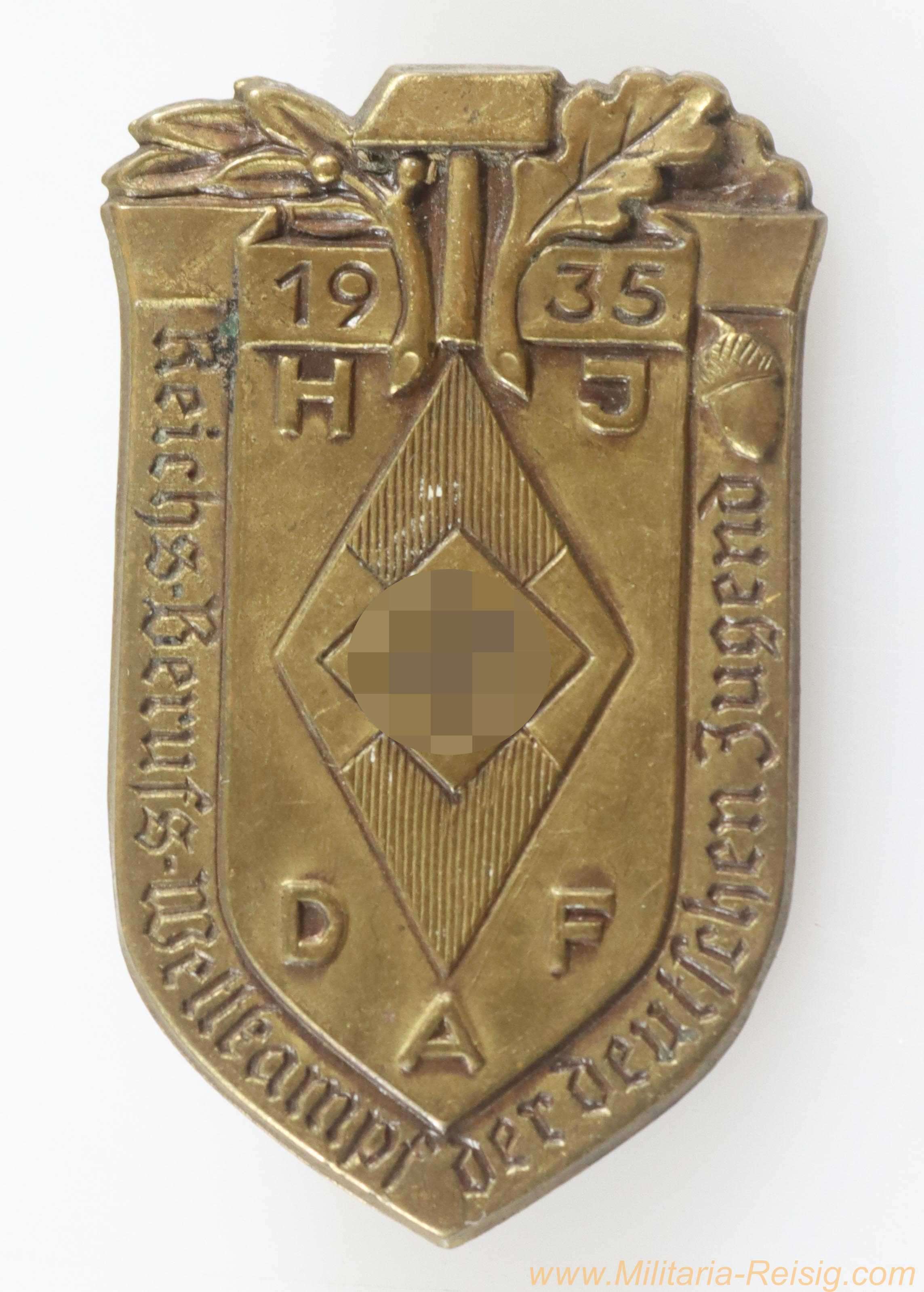 HJ Abzeichen Reichsberufswettkampf der deutschen Jugend 1935, Hersteller Hoffstätter, Bonn