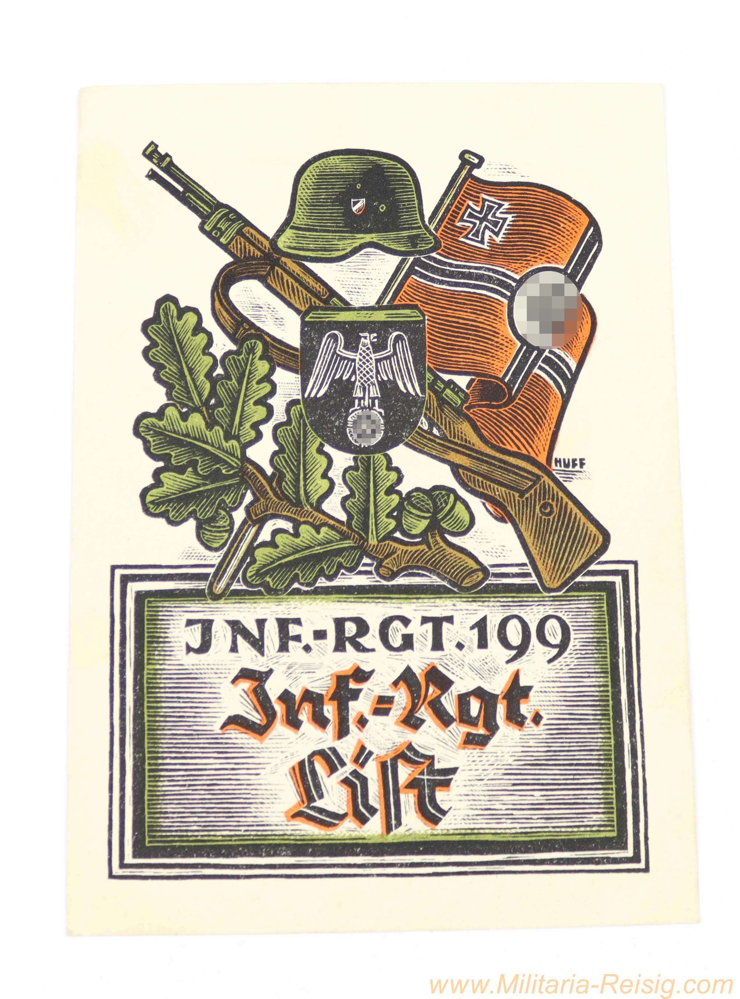 Propaganda-Postkarte "Infanterie-Regiment 199 List"